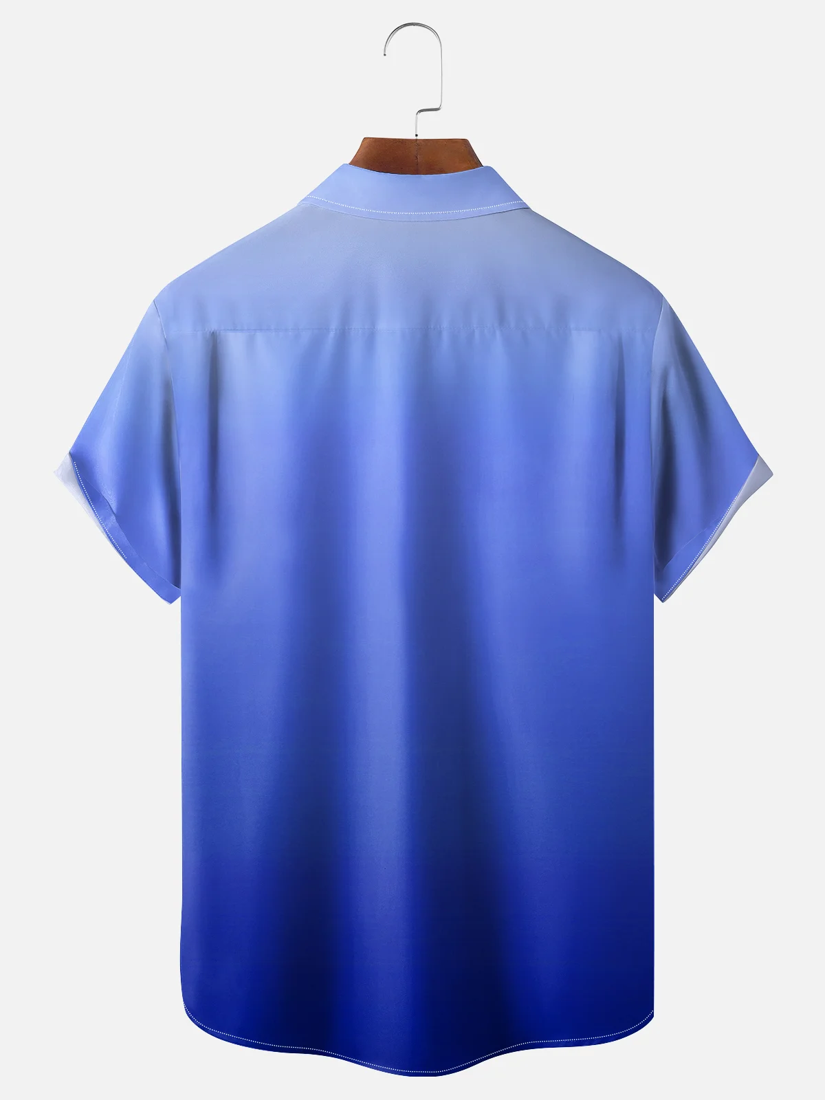 Tall Size Moisture-wicking Gradient Color Chest Pocket Hawaiian Shirt