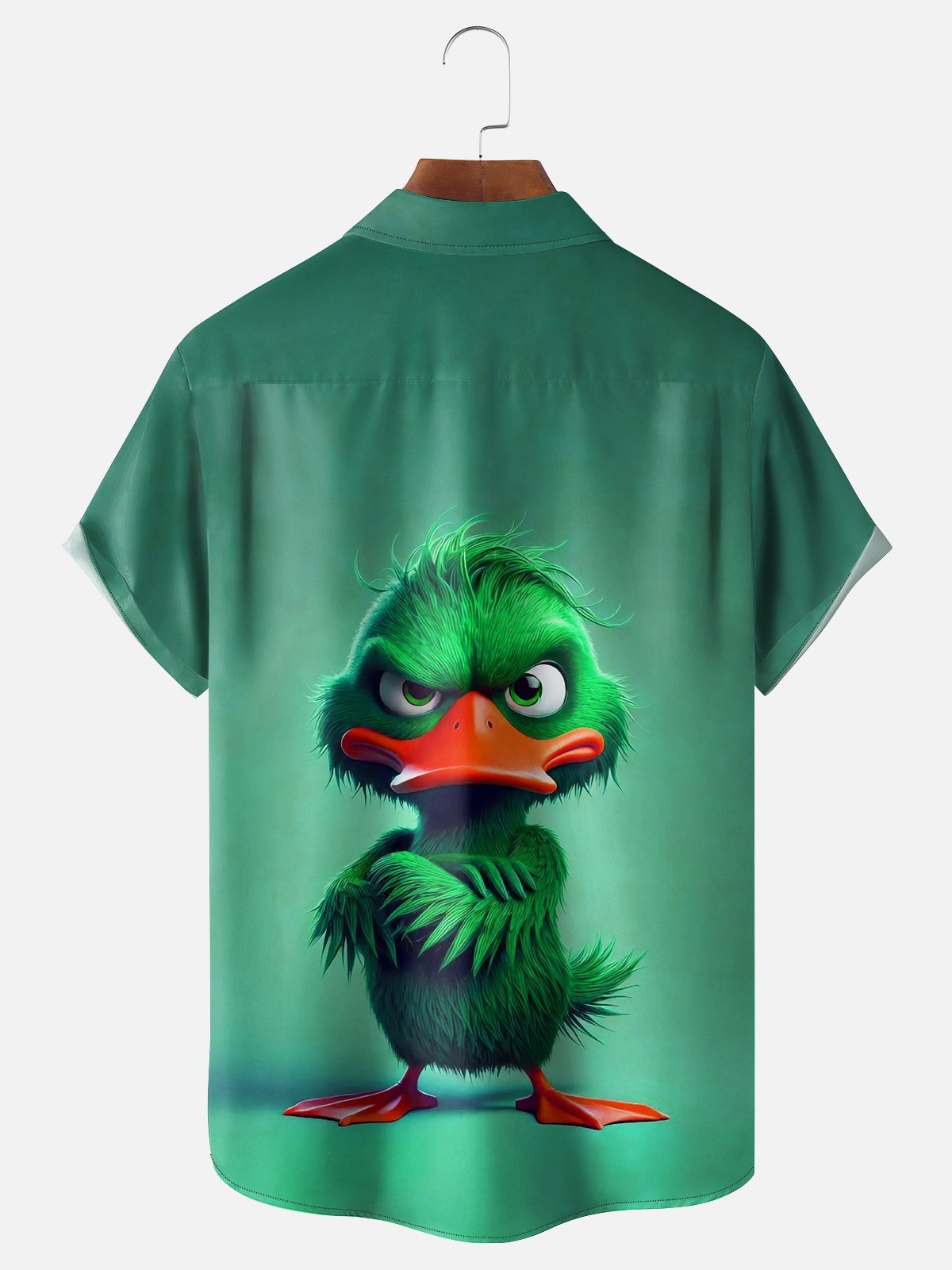 Moisture-wicking Angry Duck Chest Pocket Hawaiian Shirt