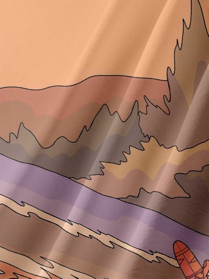 x Stephen Wade Moisture Wicking Seaside Coconut Tree Chest Pocket Hawaiian Shirt