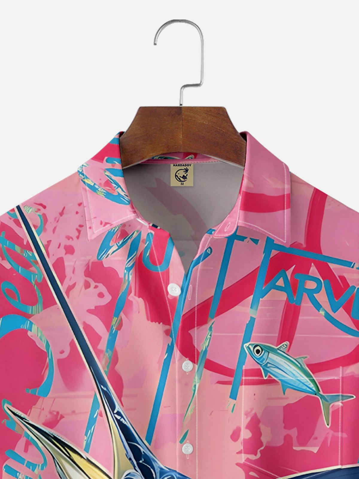Moisture-wicking Swordfish Ocean Chest Pocket Hawaiian Shirt