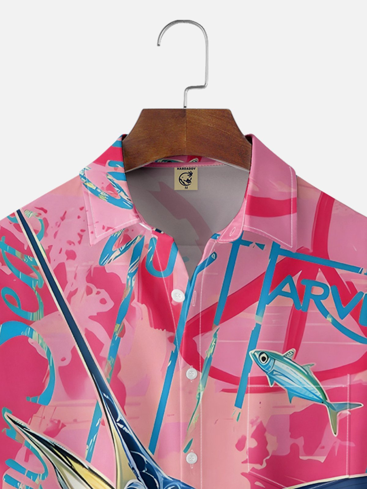 Moisture-wicking Swordfish Ocean Chest Pocket Hawaiian Shirt