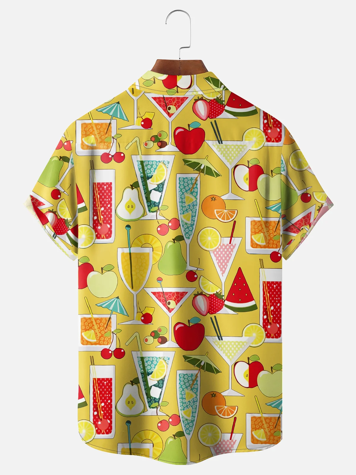 Cocktail Chest Pocket Short Sleeve Hawaiian Shirt