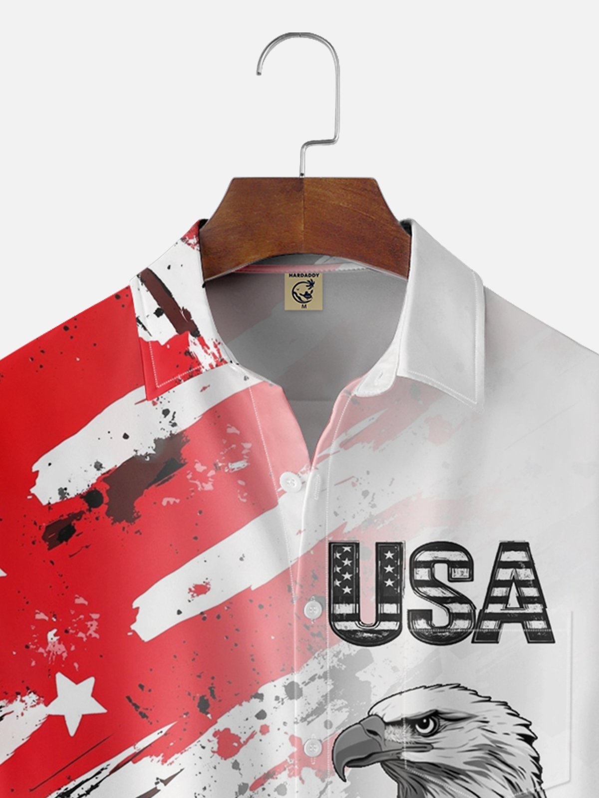 Moisture-wicking American Independence Day Memorial Day Chest Pocket Casual Shirt