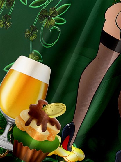 Hawaiian Button Up Shirt For Men Green St. Patrick'S Day Luck By Alice Meow