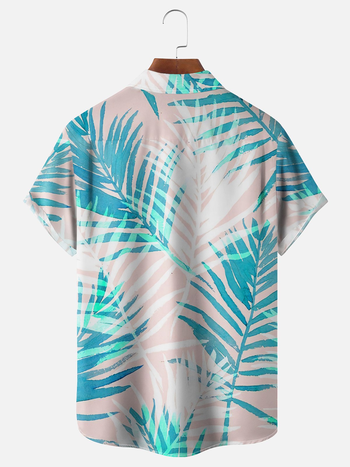 Moisture-wicking Palm Tree Chest Pocket Hawaiian Shirt