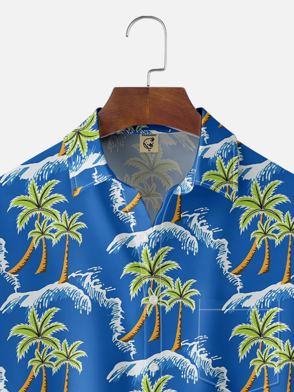 Moisture-wicking Palm Tree Chest Pocket Hawaiian Shirt