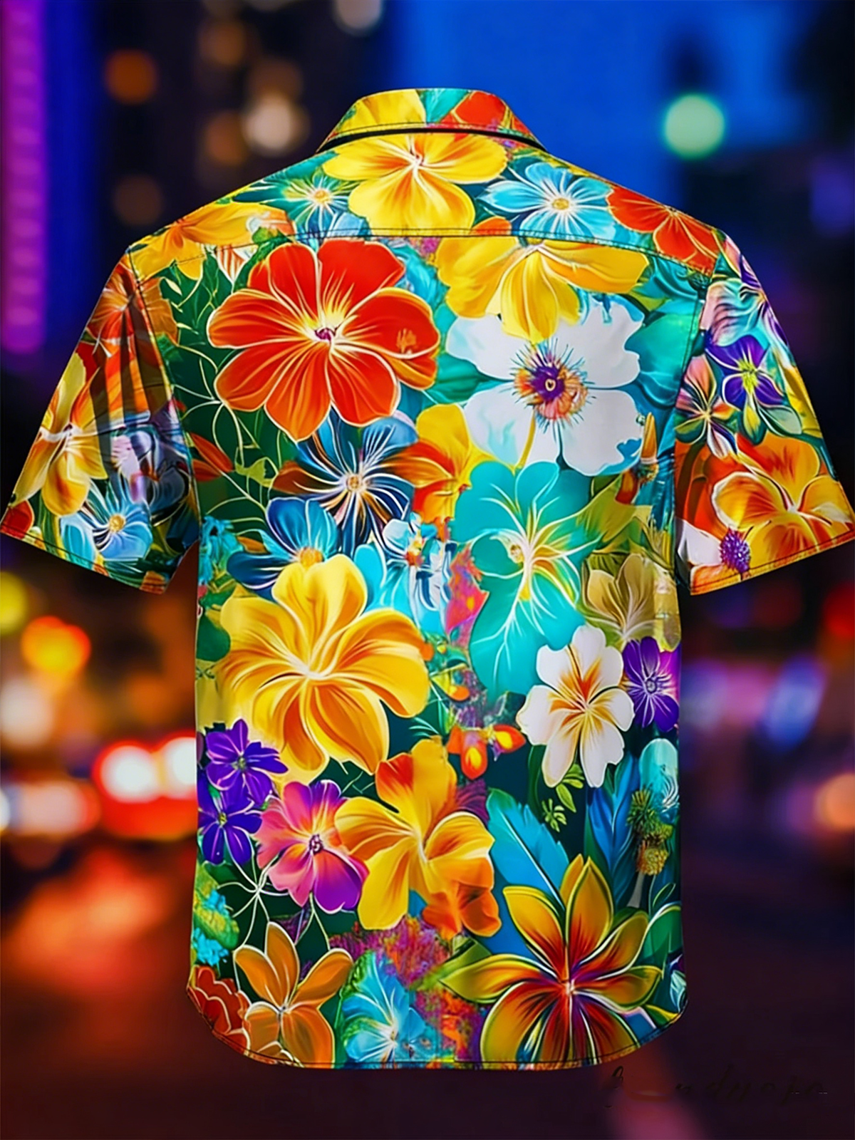 Moisture-wicking Tropical Palm Tree Chest Pocket Hawaiian Shirt