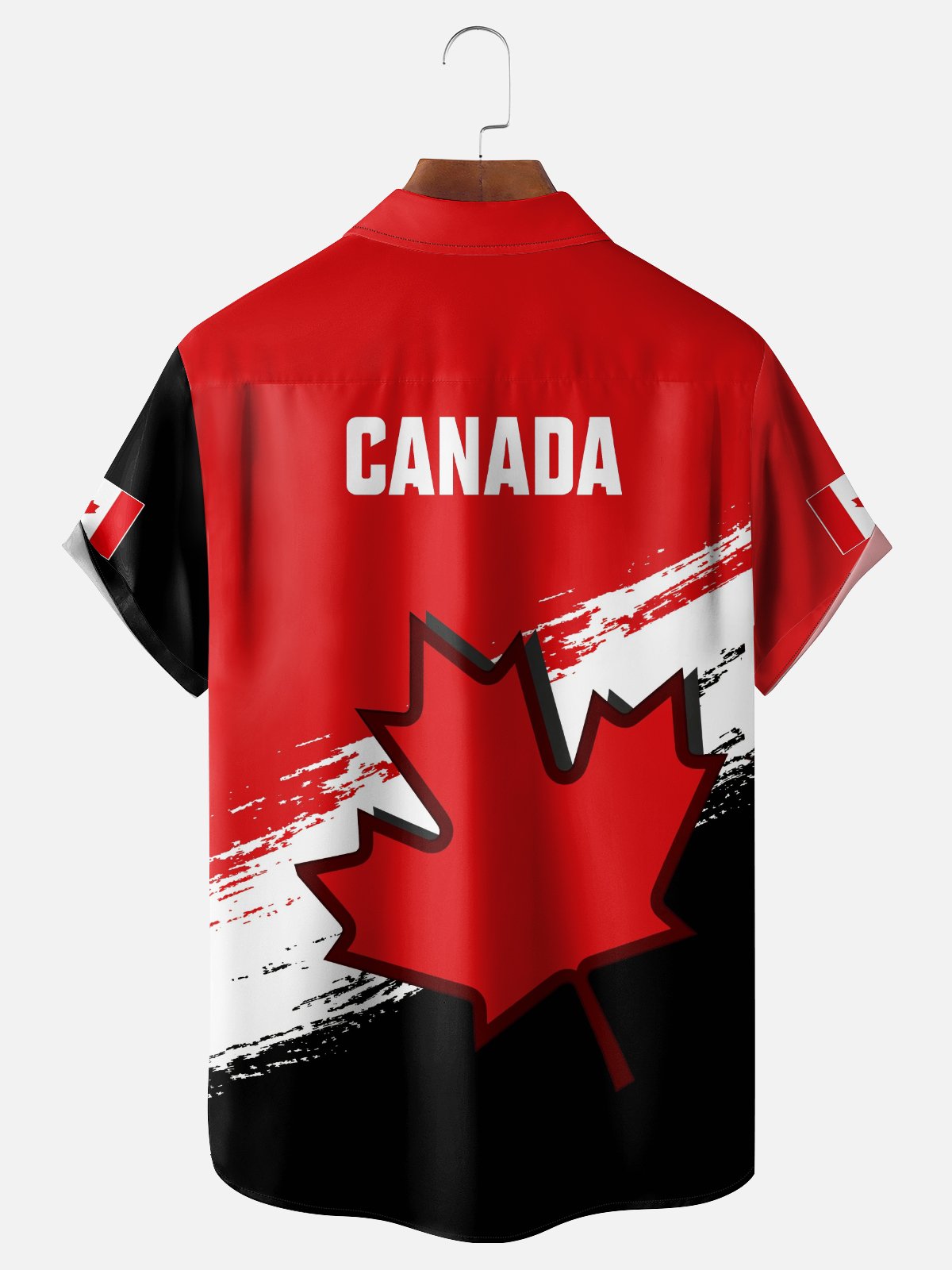 Moisture Wicking Canadian Heritage Maple Leaf Flag Chest Pocket Holiday Hawaiian Shirt