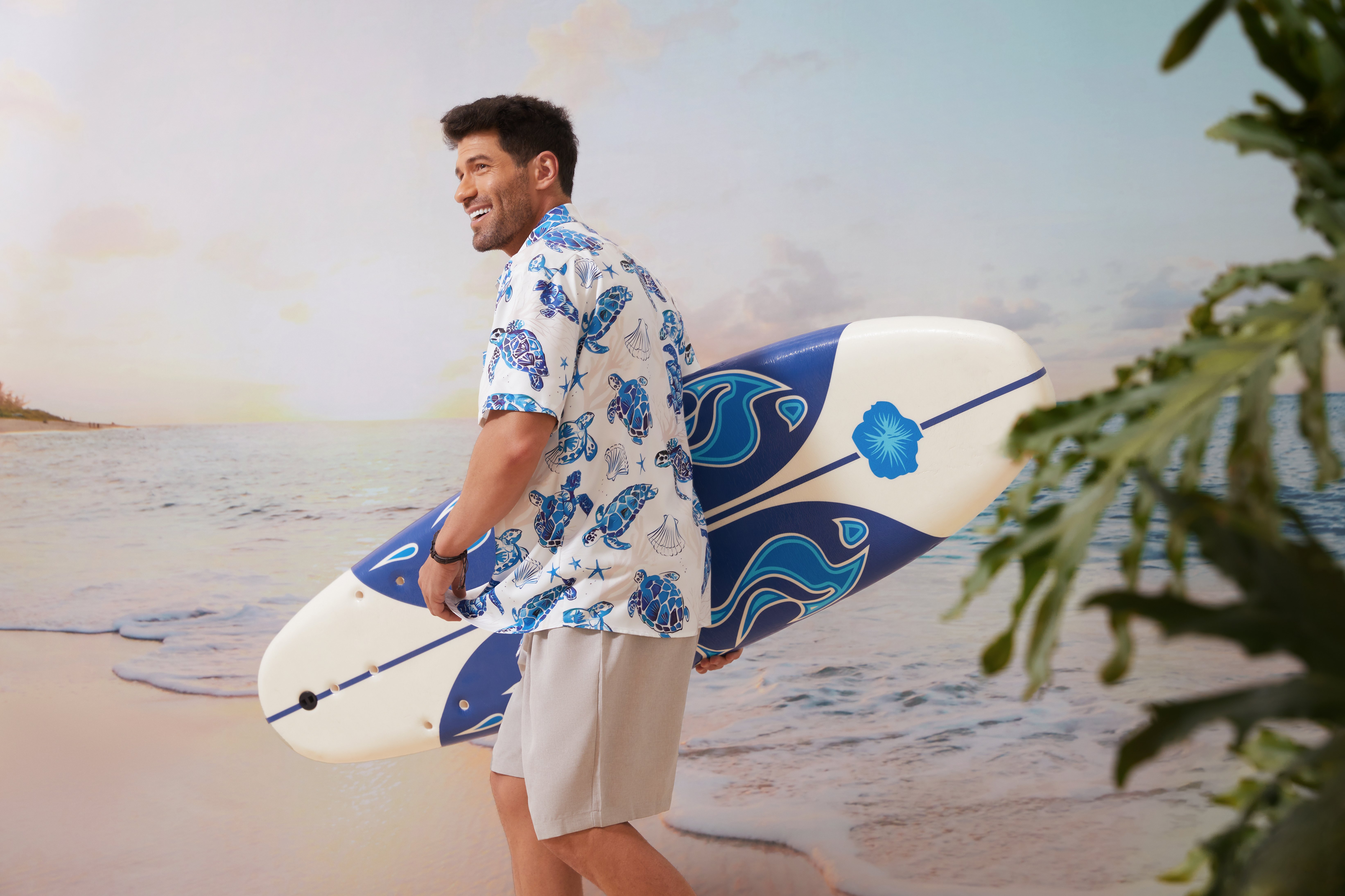 Sea Turtle Chest Pocket Short Sleeve Hawaiian Shirt