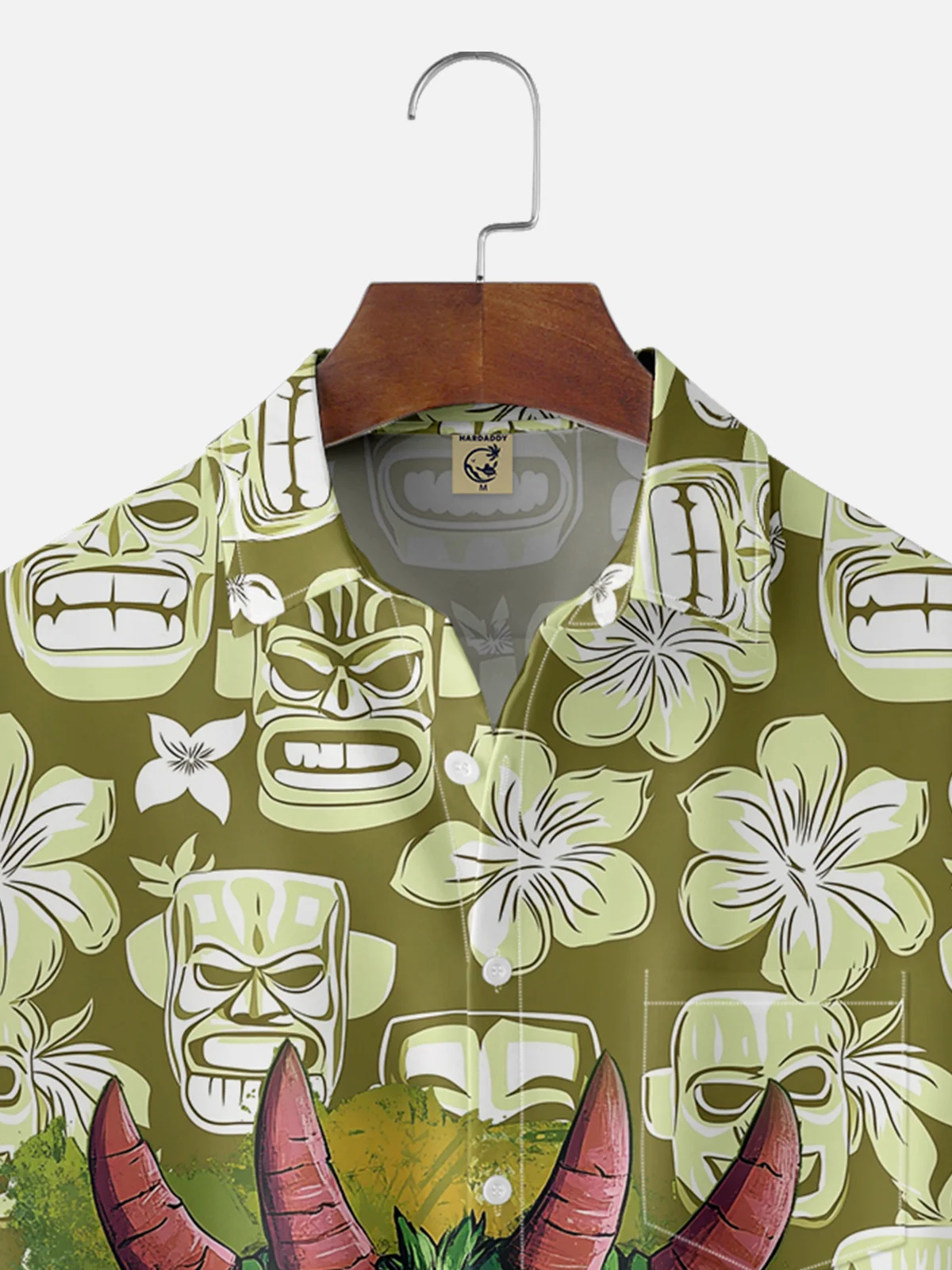 Moisture-wicking Tiki Chest Pocket Hawaiian Shirt
