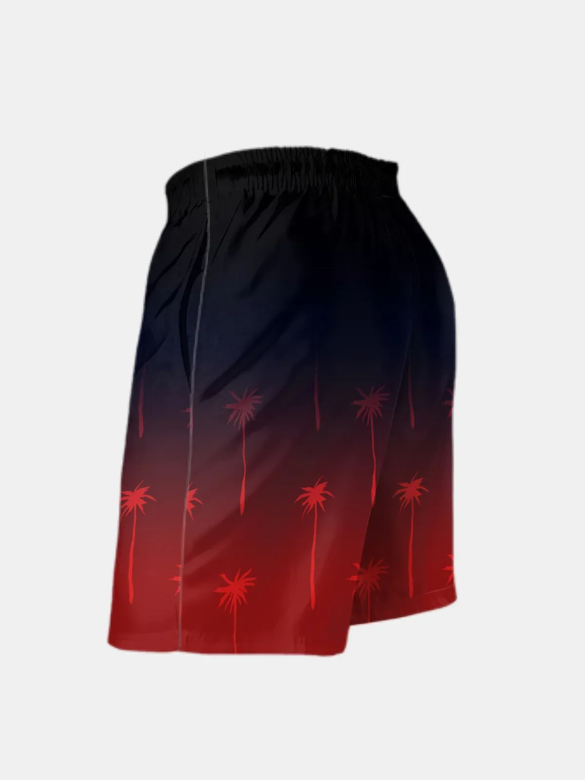 Men's Swim Trunks Hawaiian Tropical Gradient Palm Tree Beach Shorts with Pockets