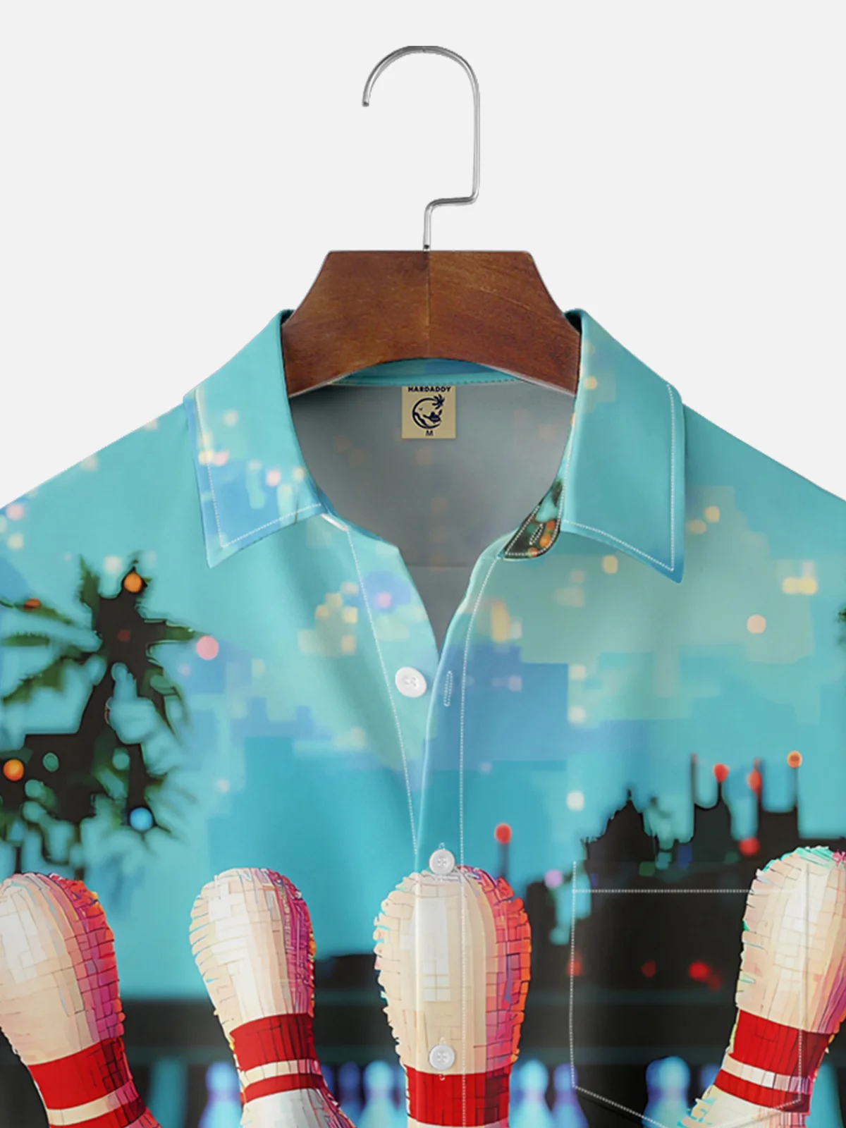 Moisture-wicking Palm Tree Vacation Bowling Chest Pocket Hawaiian Shirt