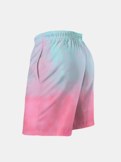 Men's Swim Trunks Hawaiian Tropical Palm Tree Beach Shorts with Pockets