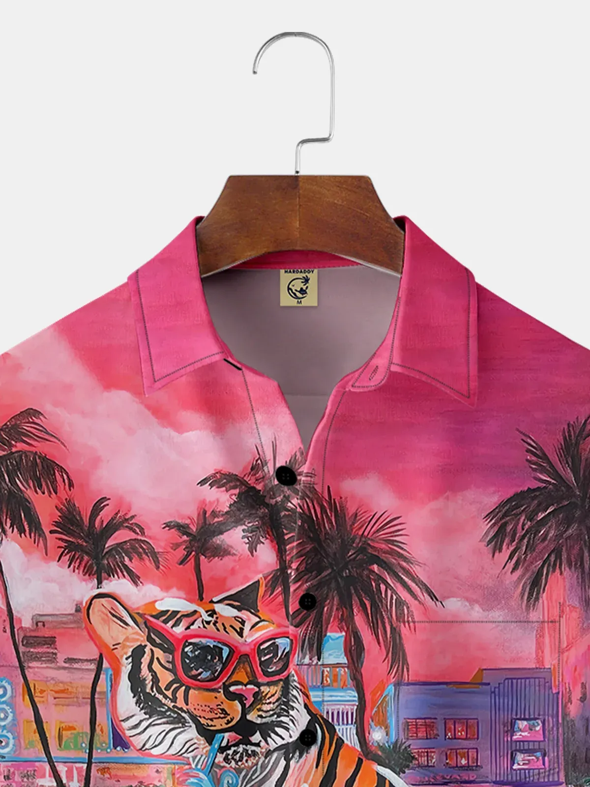 Tiger Chest Pocket Short Sleeve Hawaiian Shirt
