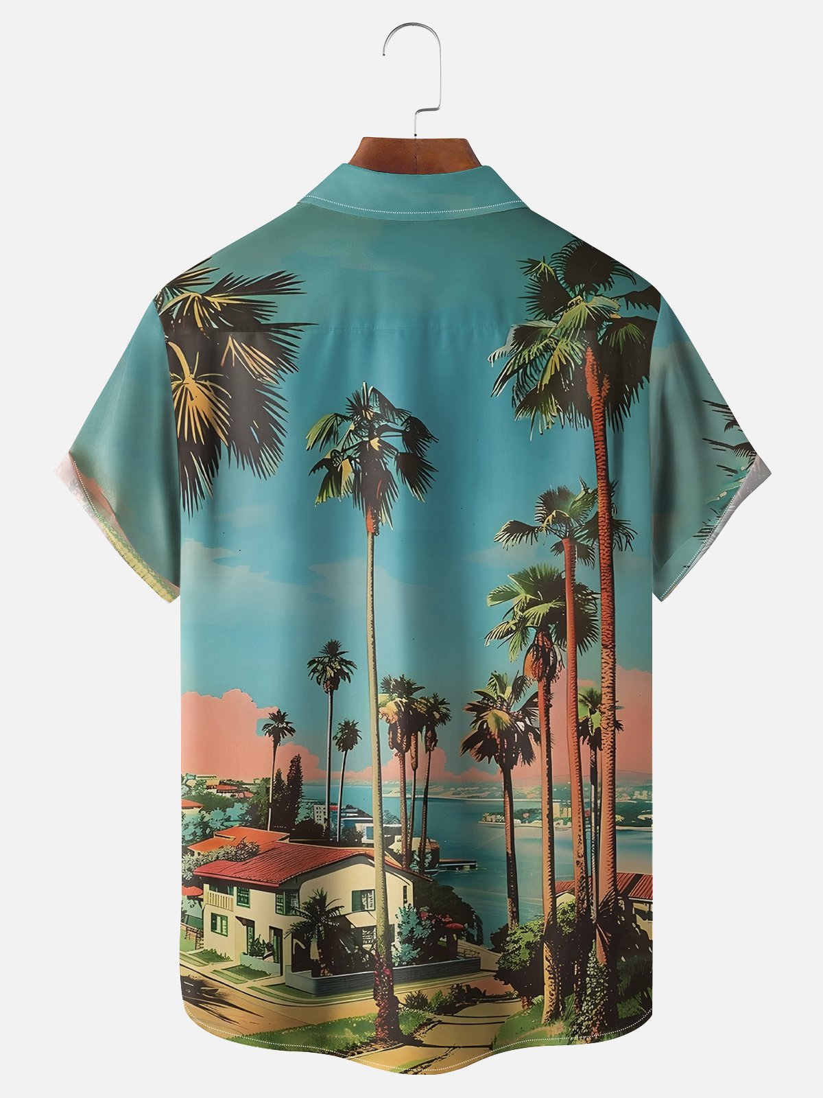 Artist Clayziq Moisture-wicking Beach Tropical Palm Chest Pocket Hawaiian Shirt