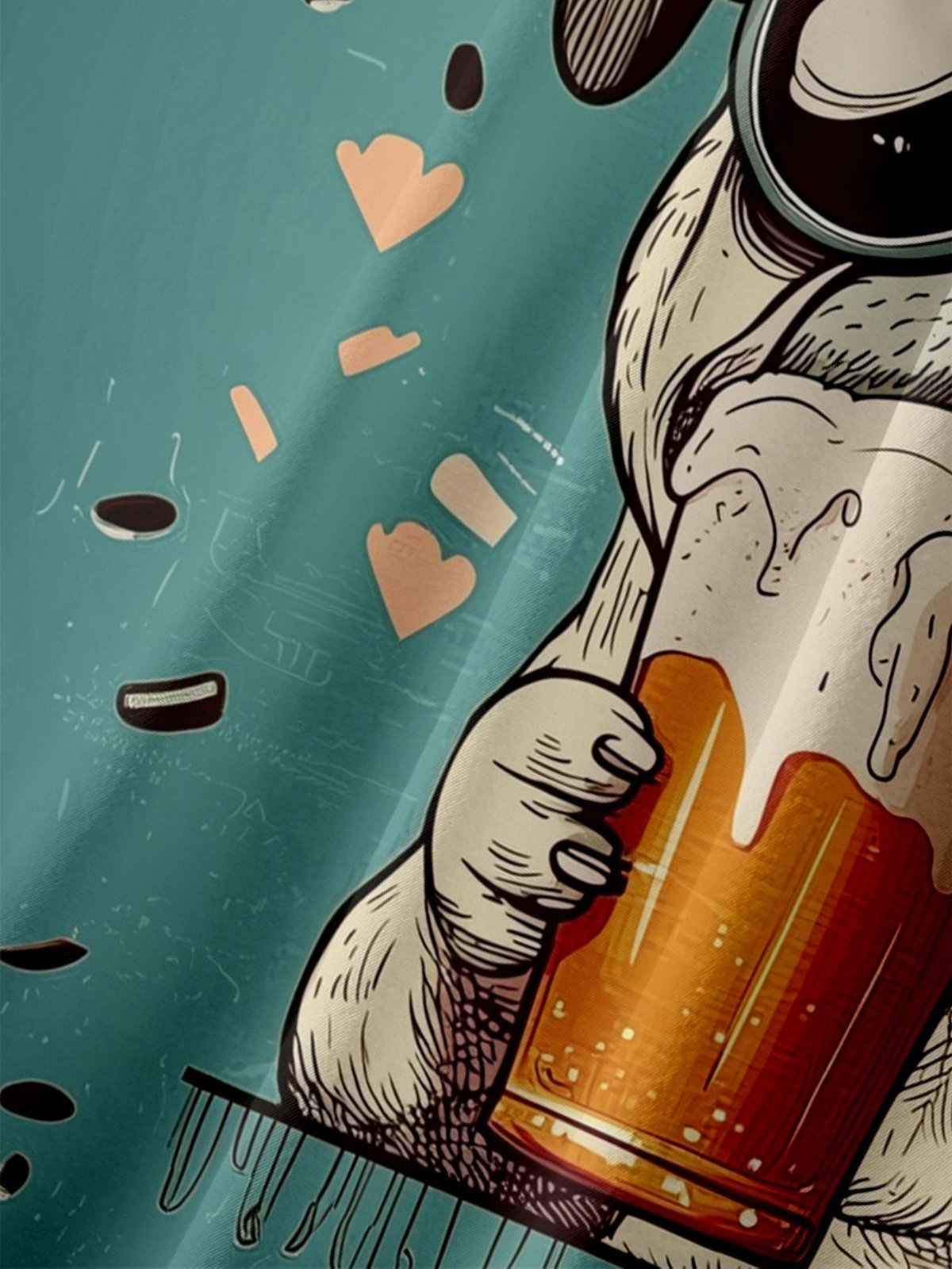 Moisture-wicking Pug‘s Party Life Chest Pocket Hawaiian Shirt