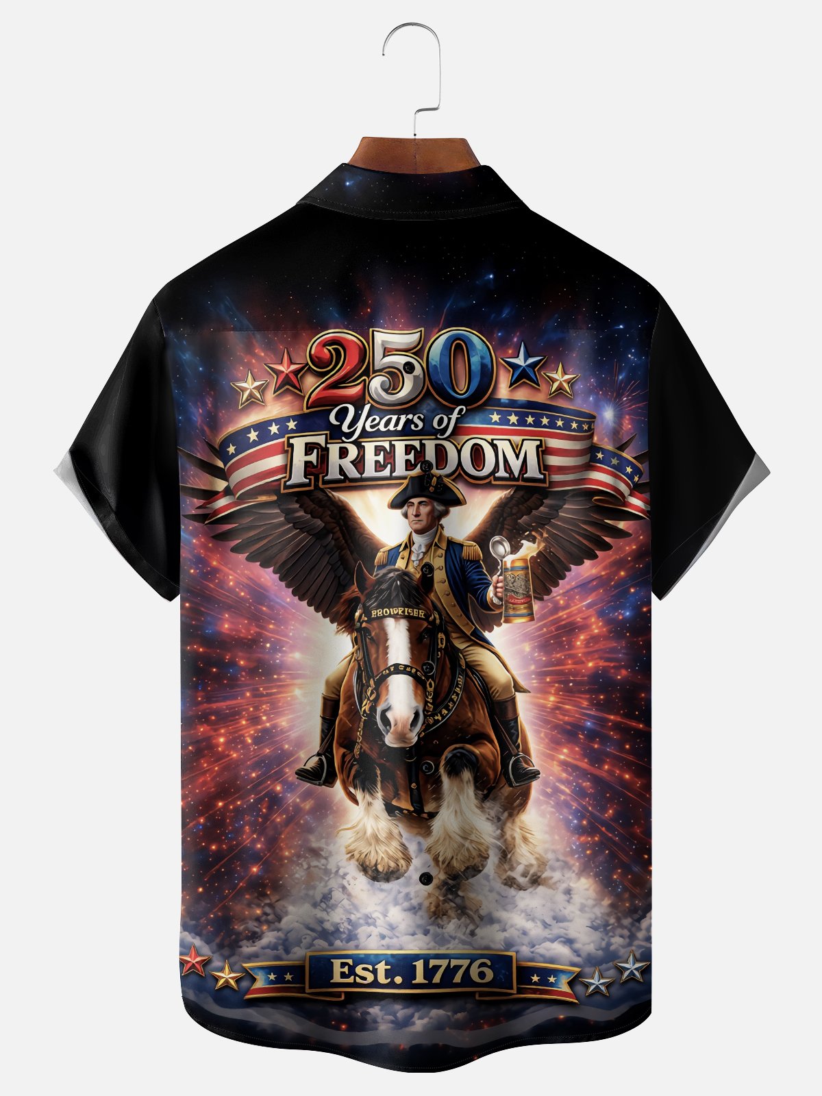 Moisture Wicking 250th Anniversary Of The United States Independence Day Chest Pocket Holiday Hawaiian Shirt