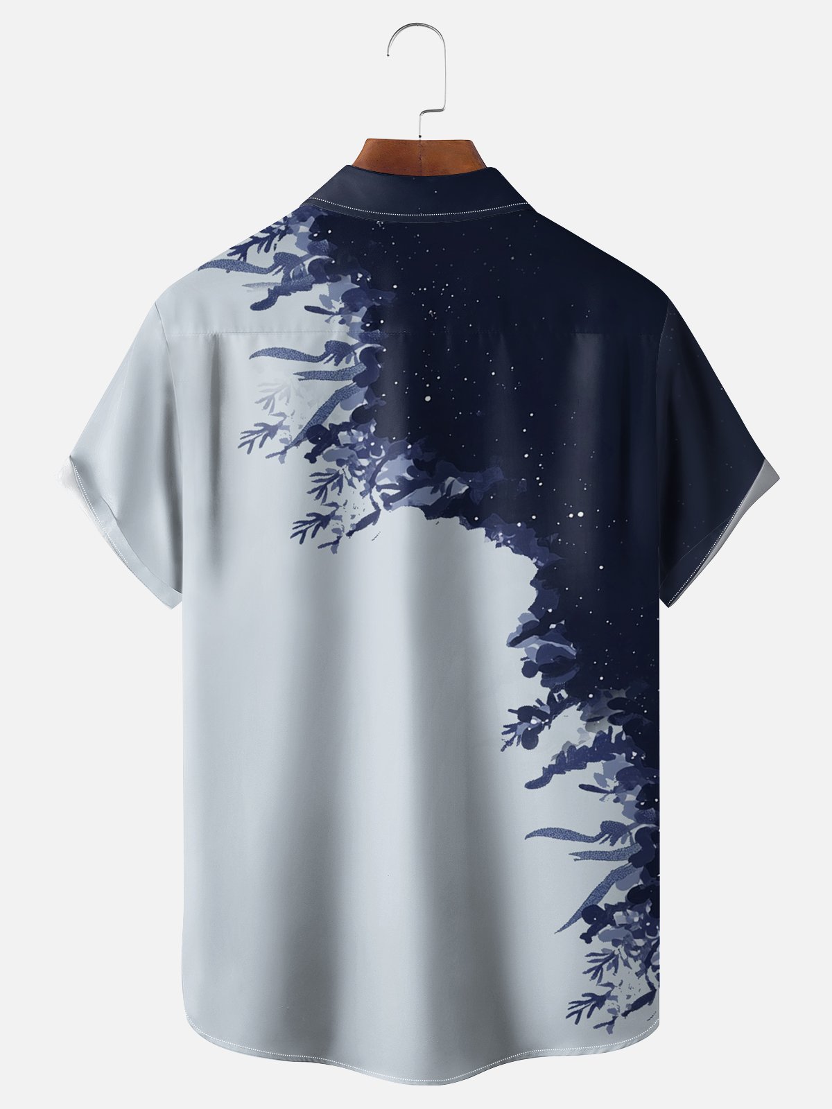 Moisture-wicking Tropical Palm Tree Chest Pocket Hawaiian Shirt
