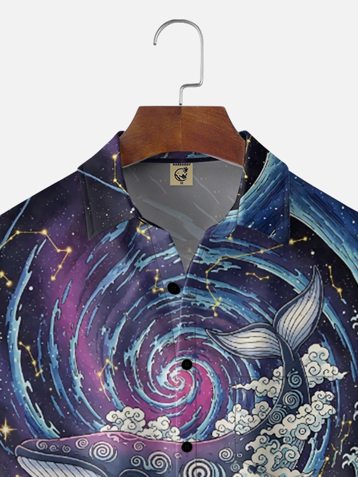 Moisture Wickin Japanese Ukiyo-e Waves and Whales Chest Pocket Holiday Hawaiian Shirt