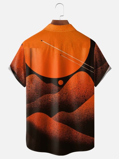 x Stephen Wade Moisture Wicking Abstract Art Geometric Chest Pocket Hawaiian Shirt