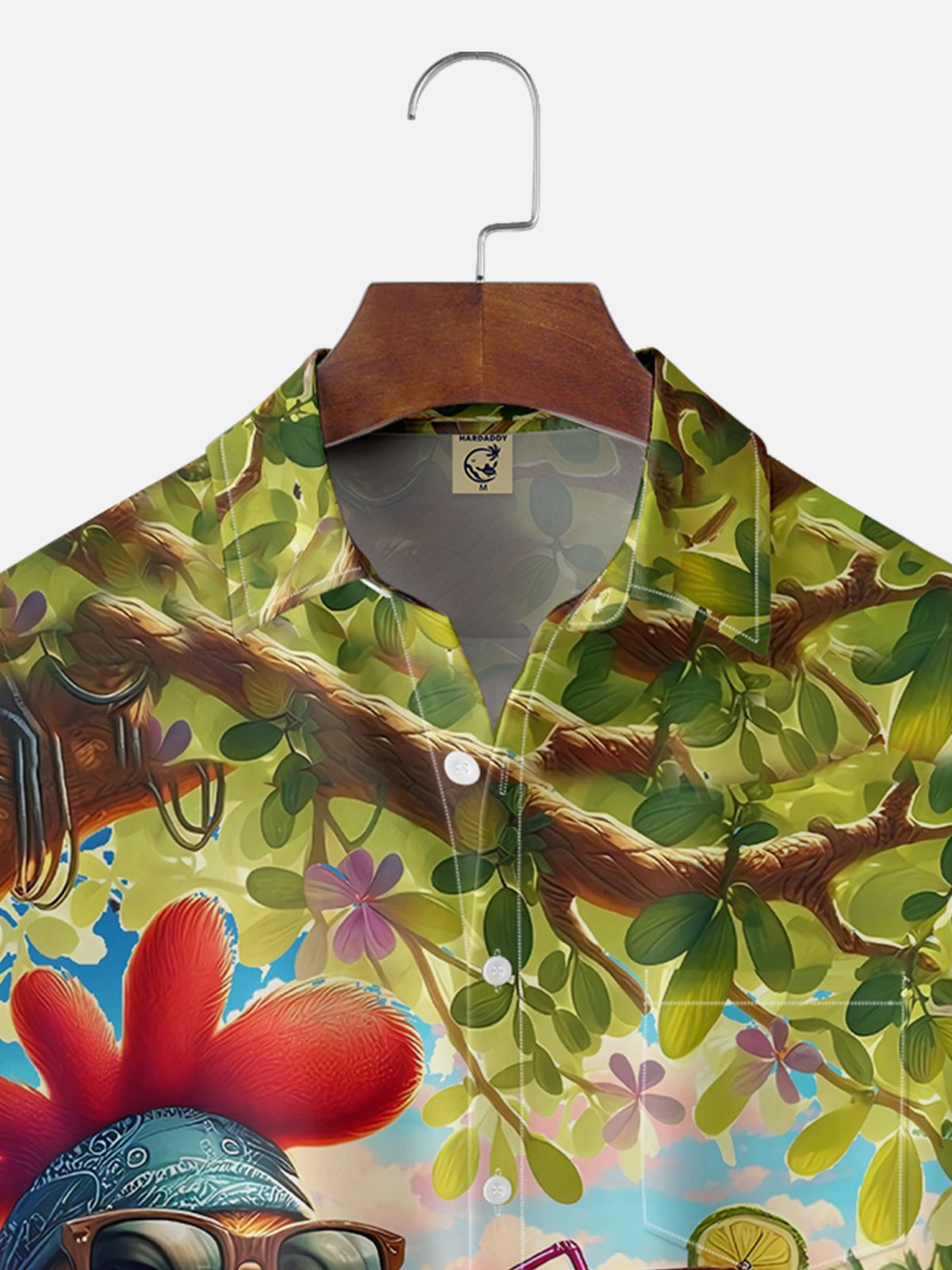 Moisture-wicking Vacation Big Cocktail Beach Chest Pocket Hawaiian Shirt