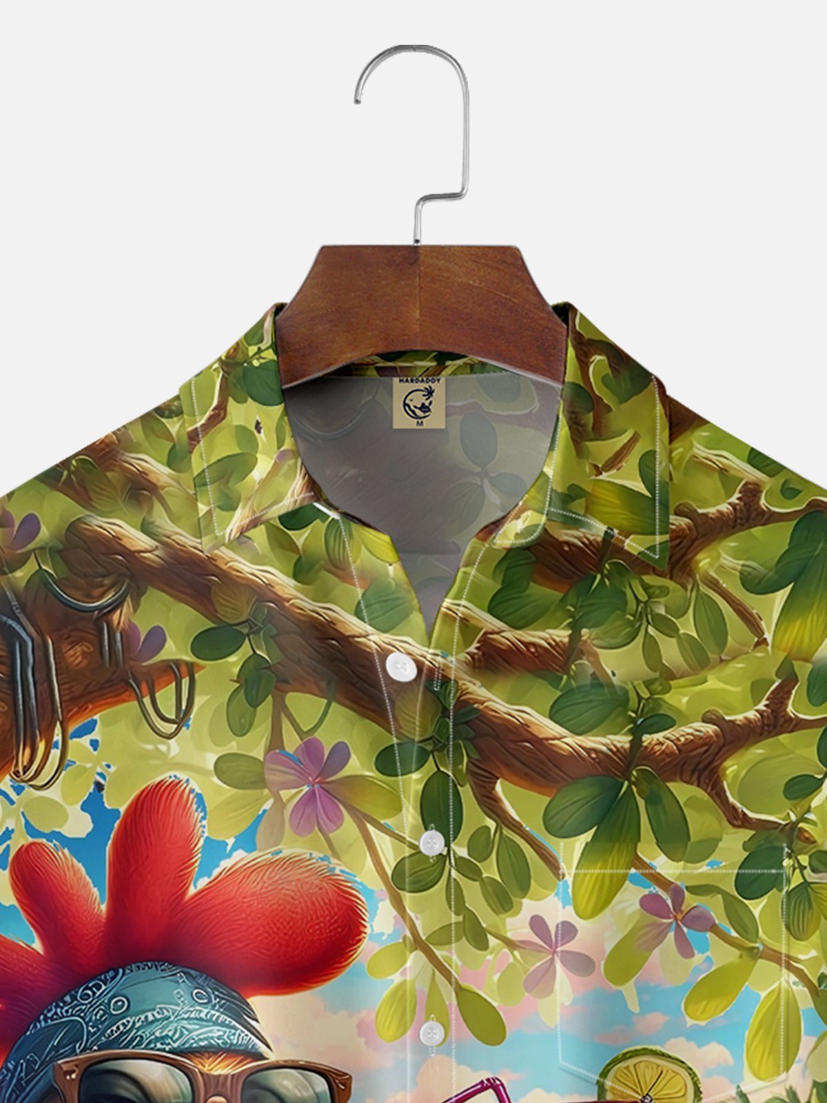 Moisture-wicking Vacation Big Cocktail Beach Chest Pocket Hawaiian Shirt