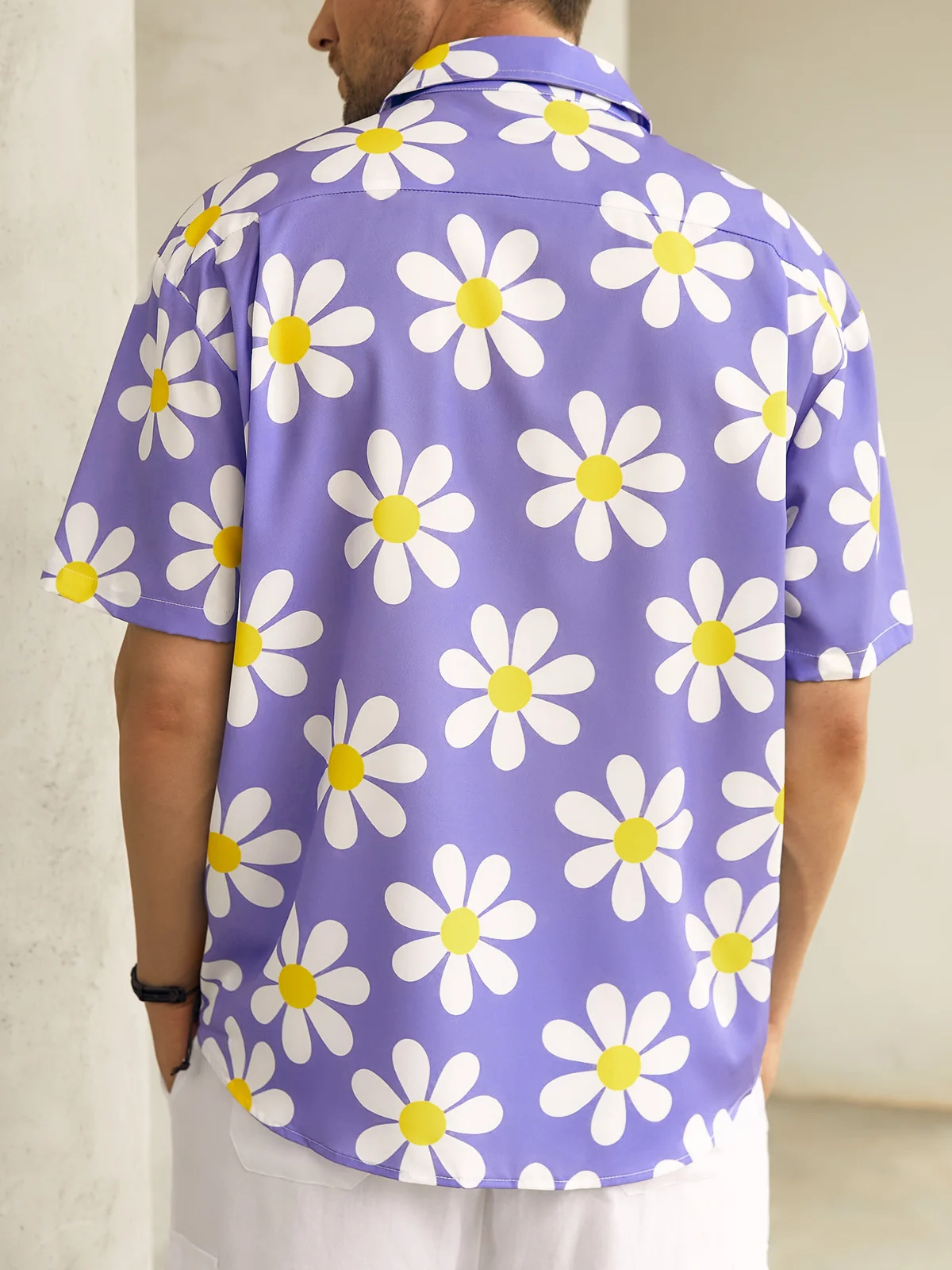 Floral Chest Pocket Short Sleeve Hawaiian Shirt