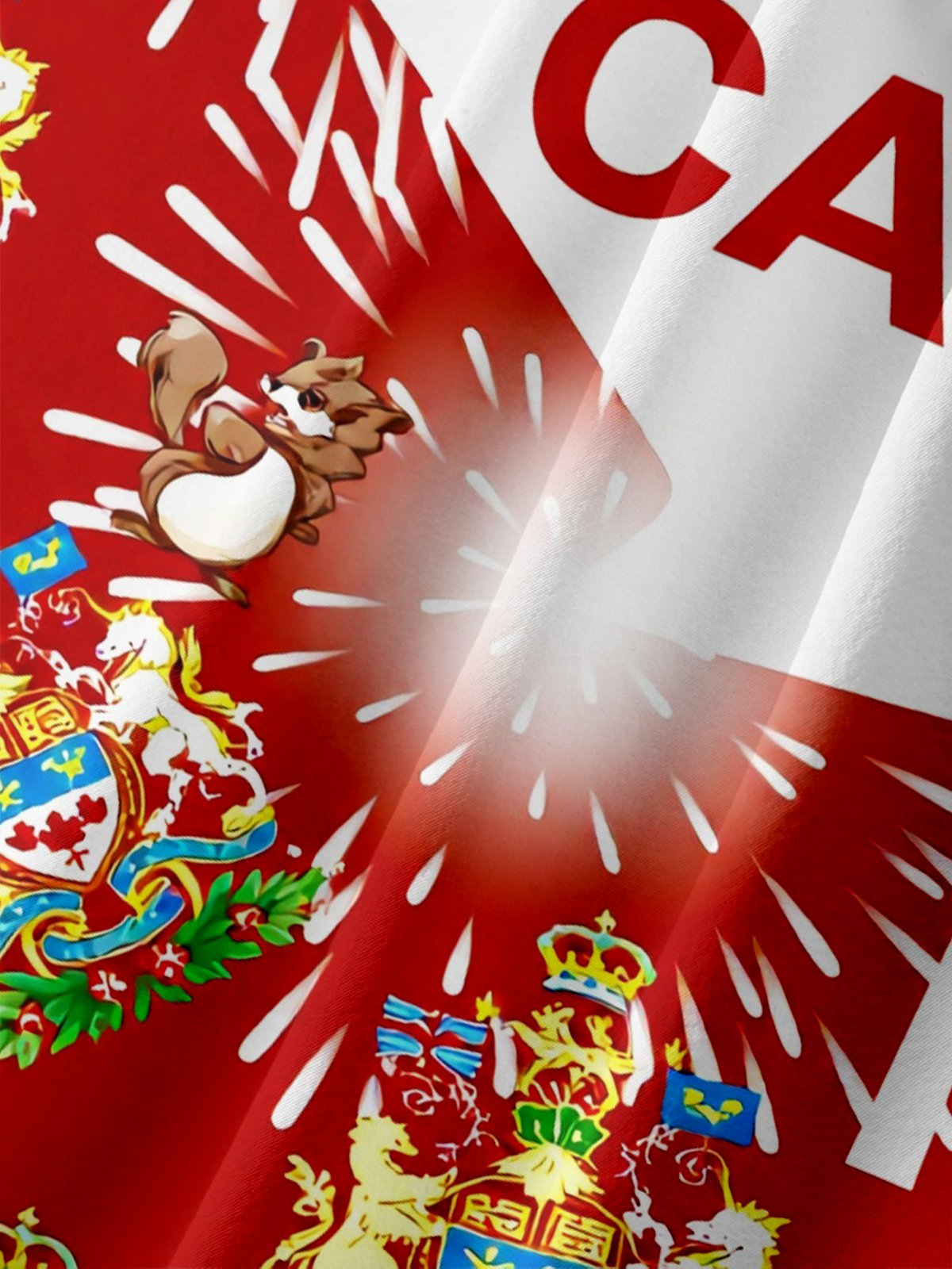 Moisture-Wicking Canada Day Japanese Ethnic Flag Maple Leaf Chest Pocket Holiday Hawaiian Shirt