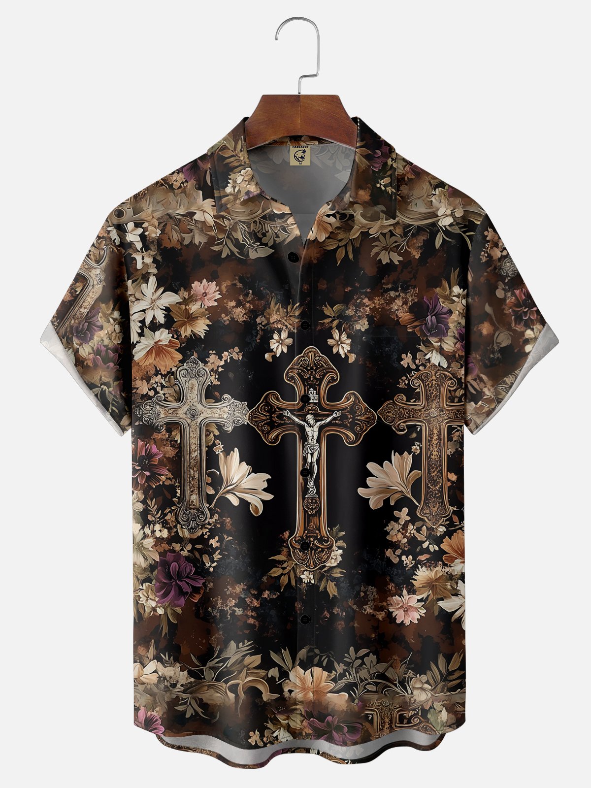 Moisture-wicking Easter Christian Jesus Cross Chest Pocket Casual Shirt