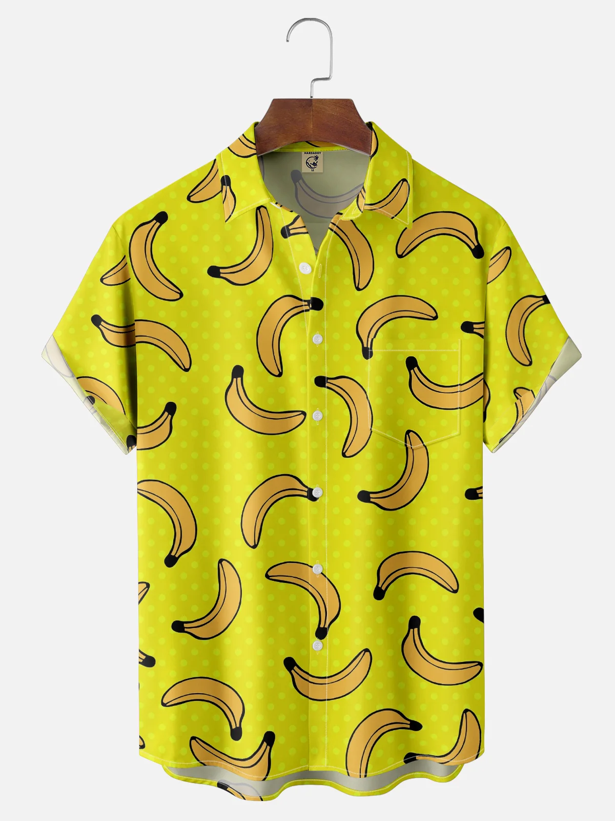 Valentina Bjekovic Moisture-wicking Funky Banana Chest Pocket Hawaiian Shirt
