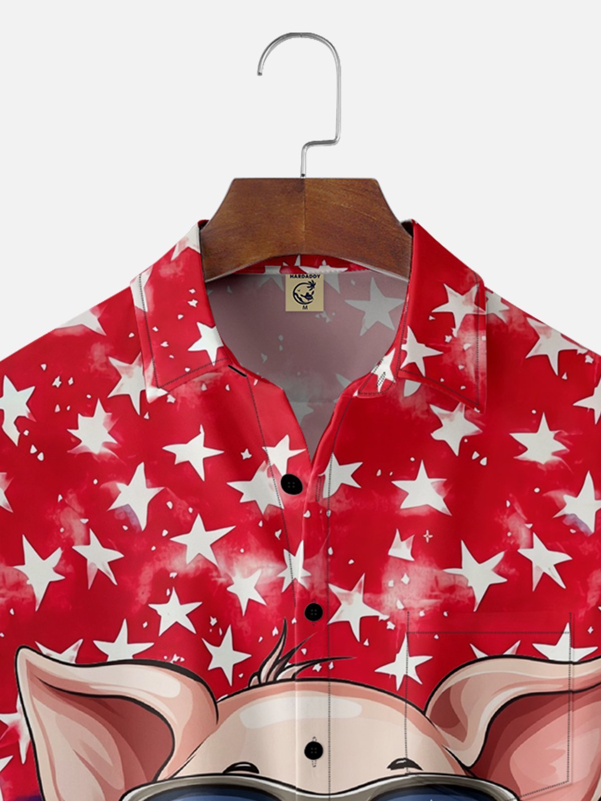 Moisture-wicking American Independence Day Memorial Day Pig Chest Pocket Casual Shirt
