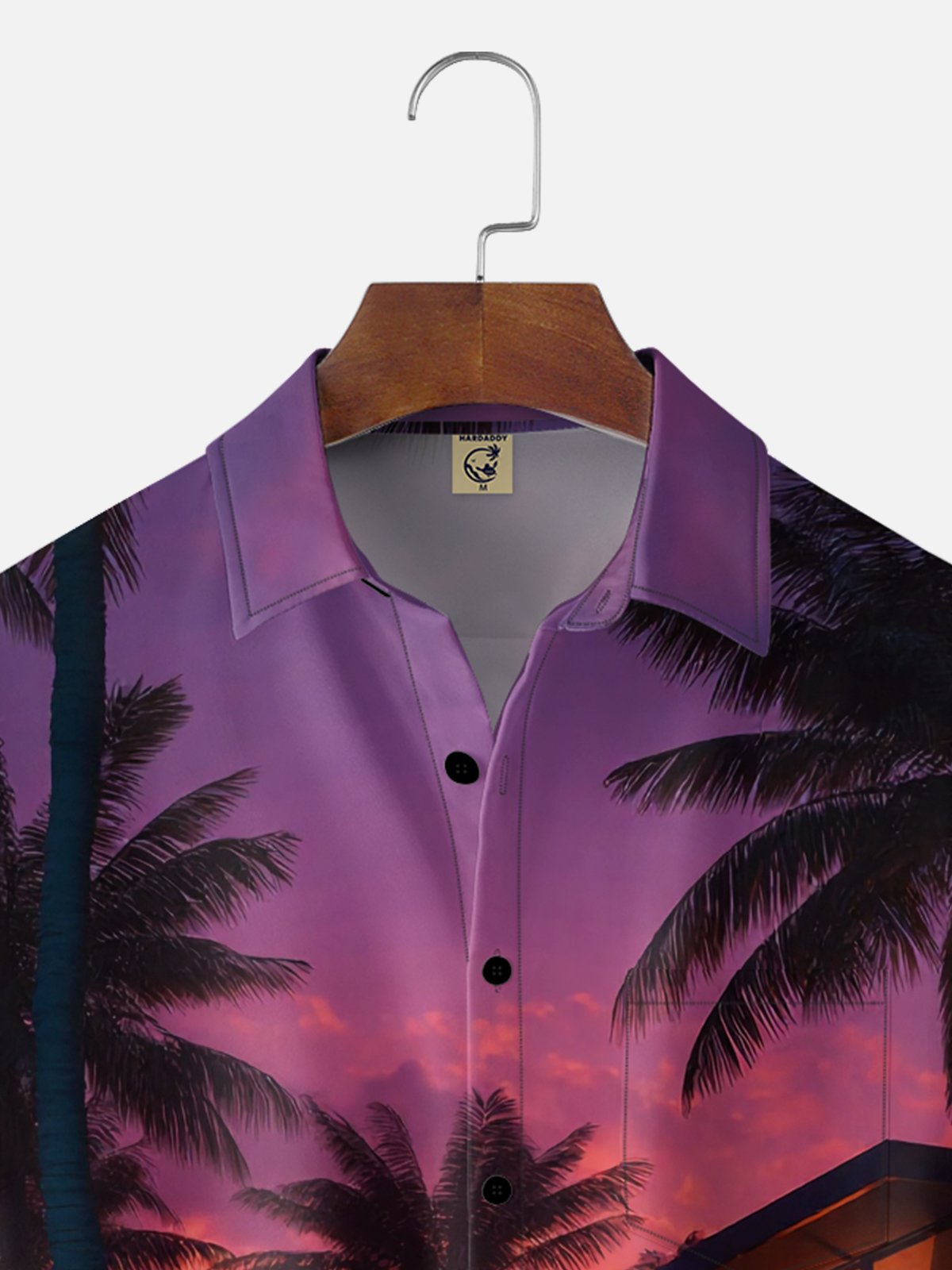 Moisture-wicking Coconut Trees Gradient Chest Pocket Hawaiian Shirt