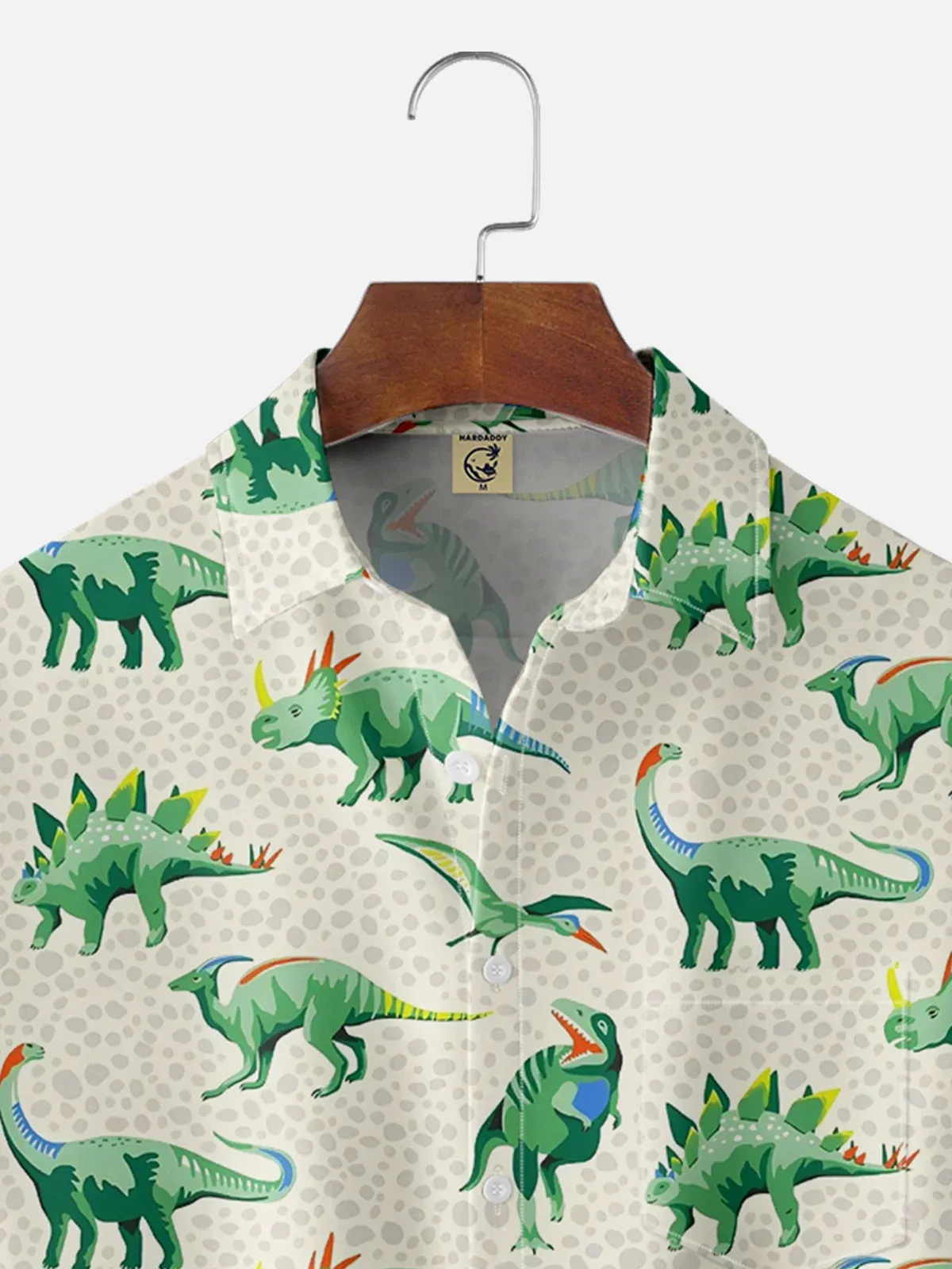 Dinosaurs Pattern Breathable Chest Pocket Hawaiian Shirt