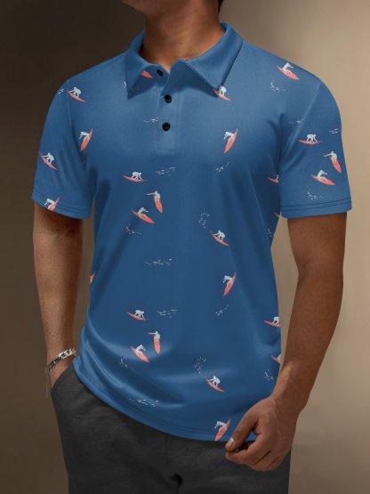 Moisture Wicking Hawaii Surfing Ocean Golf Polo