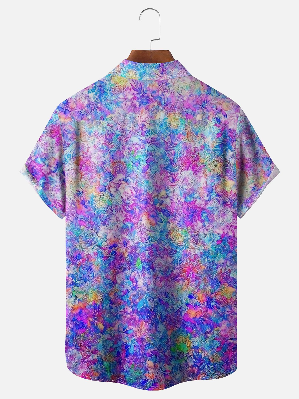 Moisture-wicking Art Floral Chest Pocket Hawaiian Shirt