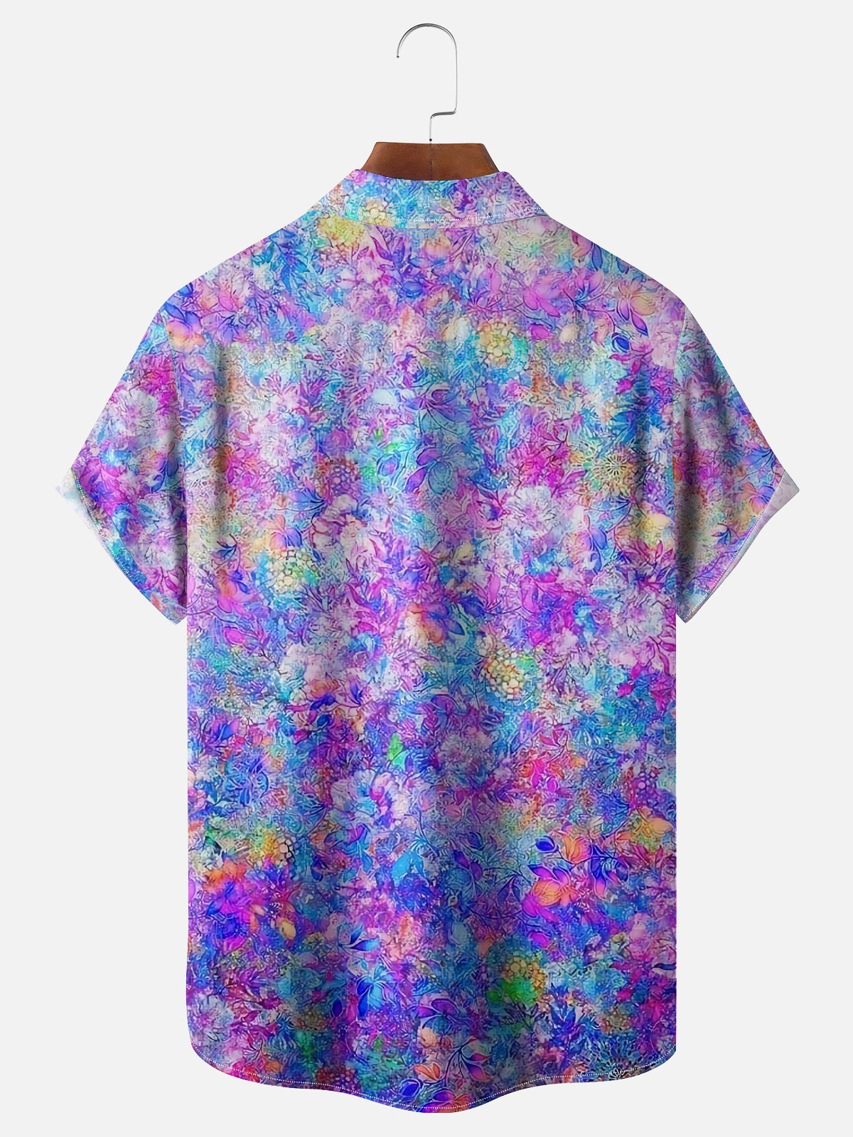 Moisture-wicking Art Floral Chest Pocket Hawaiian Shirt