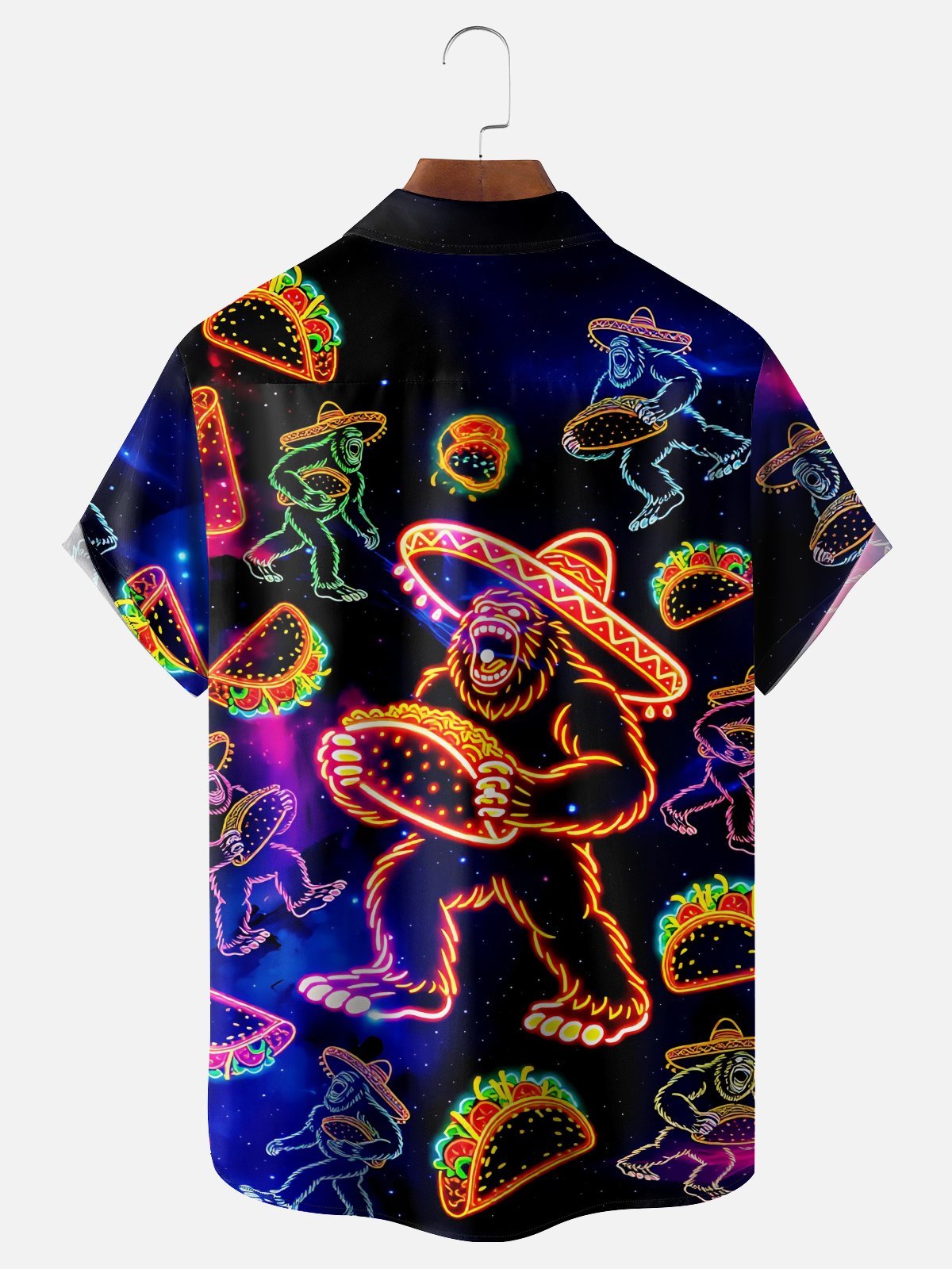 Moisture Wicking Cinco De Mayo Taco Bigfoot Chest Pocke Holiday Hawaiian Shirt