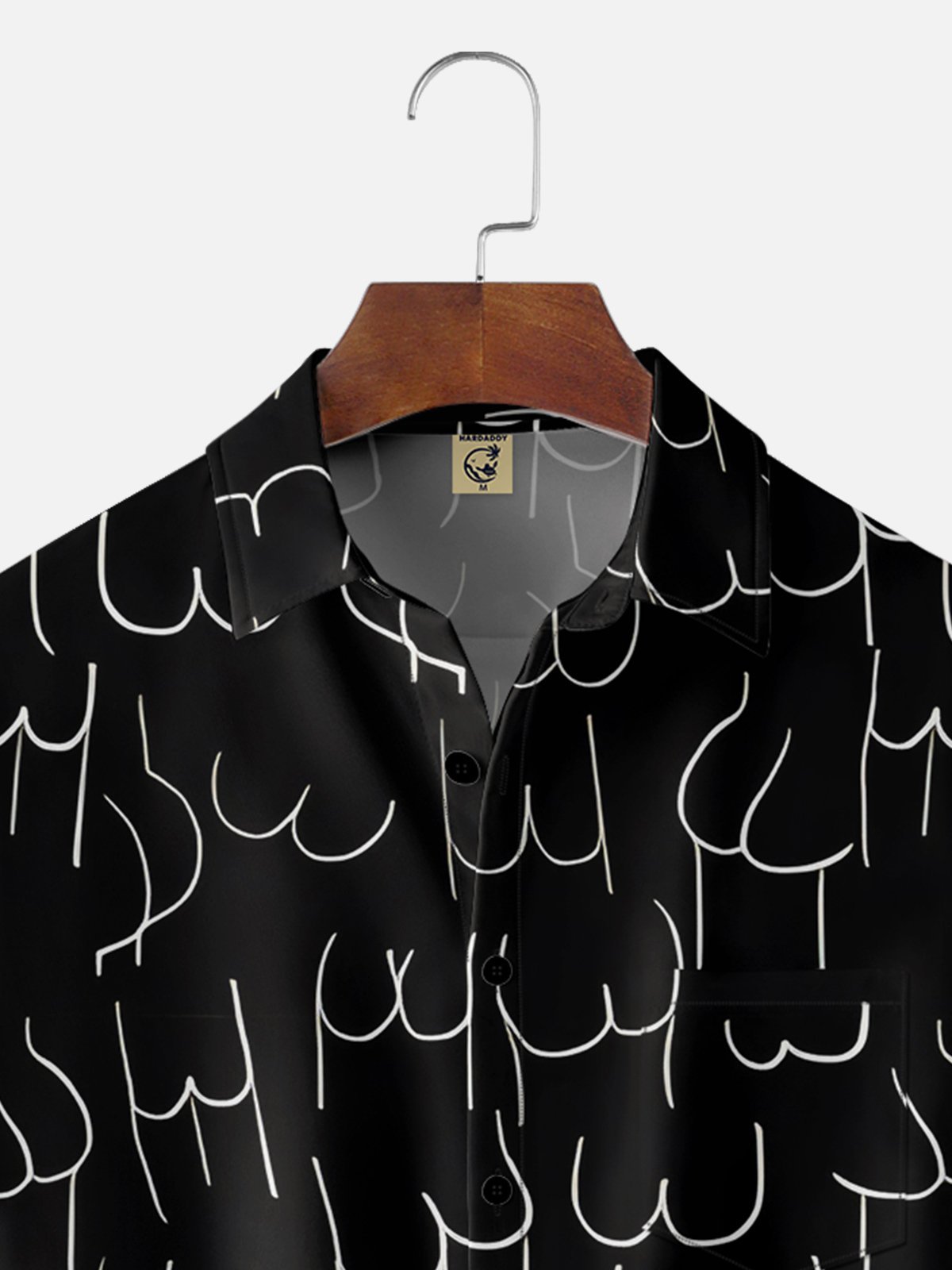 Moisture-wicking Art Abstract Line Drawing Chest Pocket Hawaiian Shirt