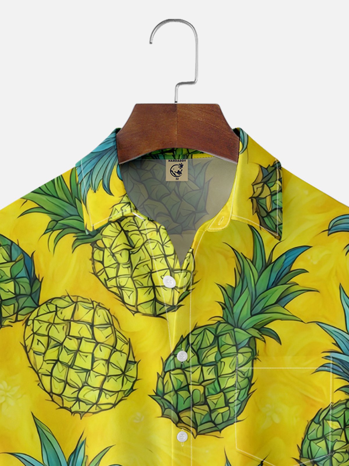 Moisture-wicking Pineapple Fruit Chest Pocket Hawaiian Shirt
