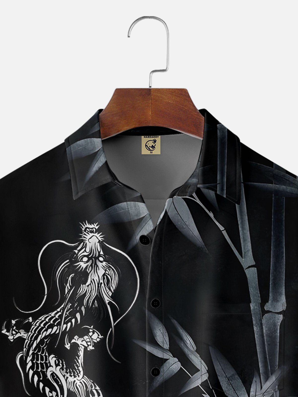 Moisture-wicking Ukiyoe Bamboo Dragon Chest Pocket Hawaiian Shirt
