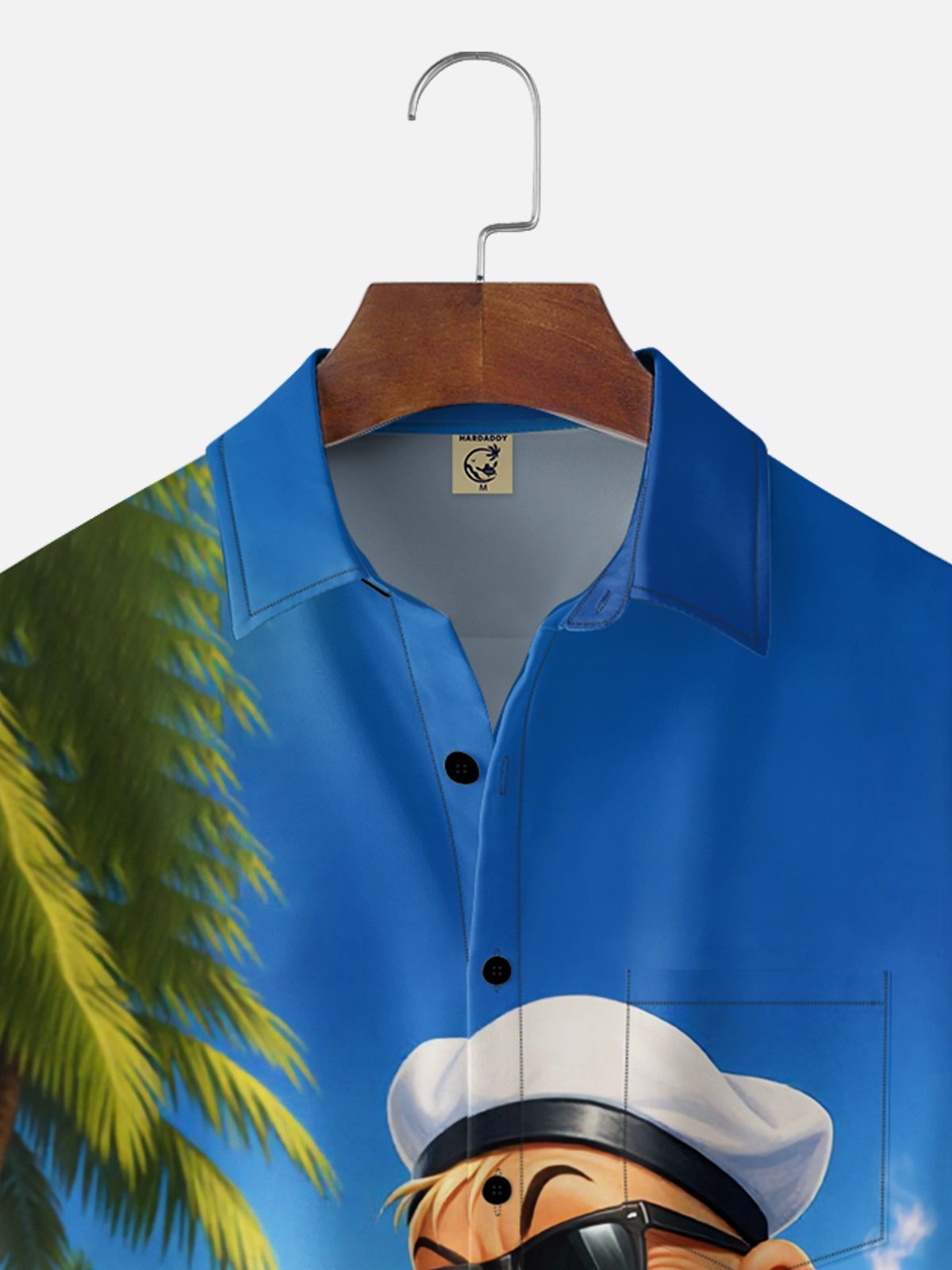 Moisture Wicking Tropical Island Vacation Sailor Chest Pocke Holiday Hawaiian Shirt