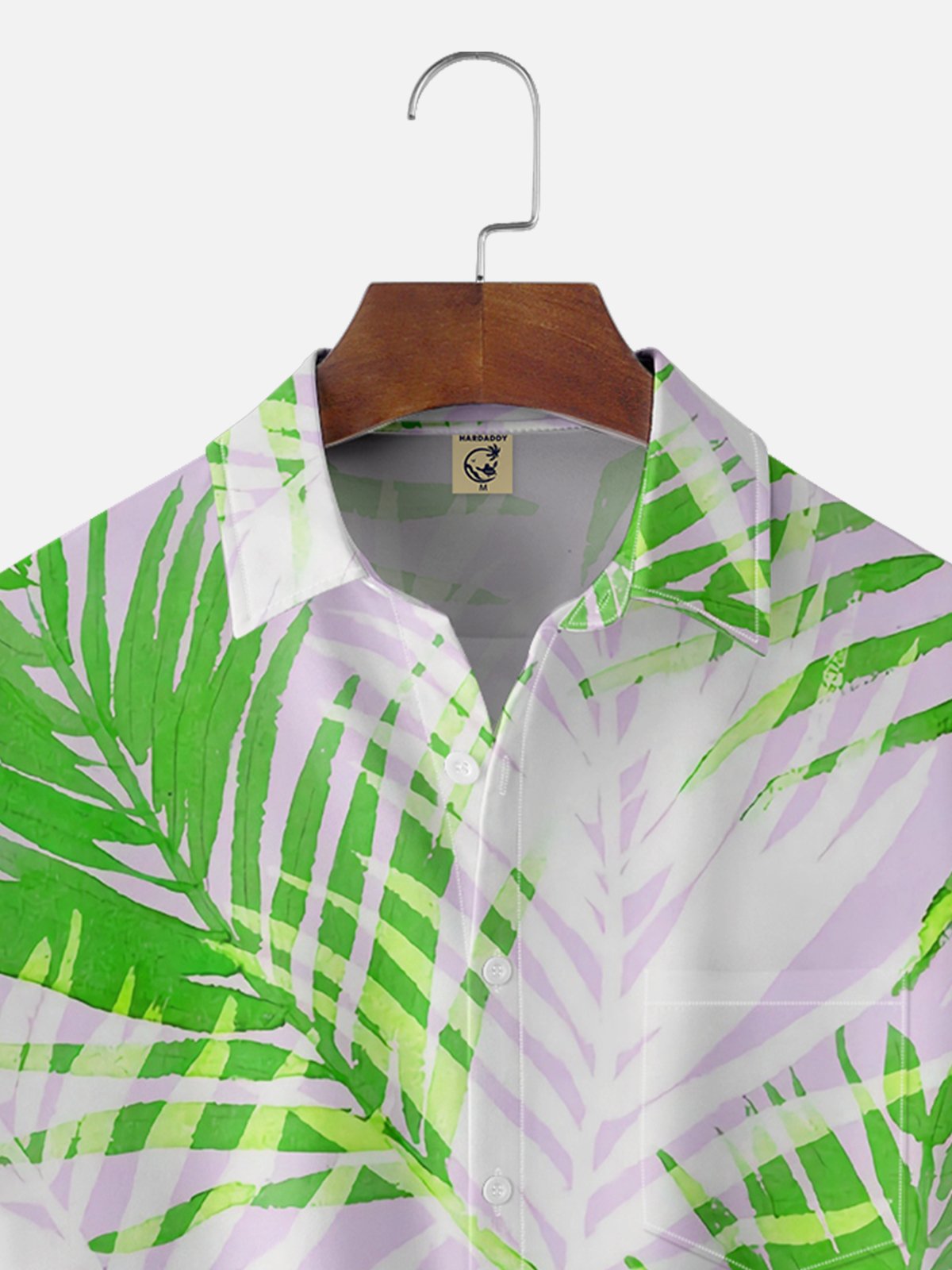 Moisture-wicking Palm Tree Chest Pocket Hawaiian Shirt