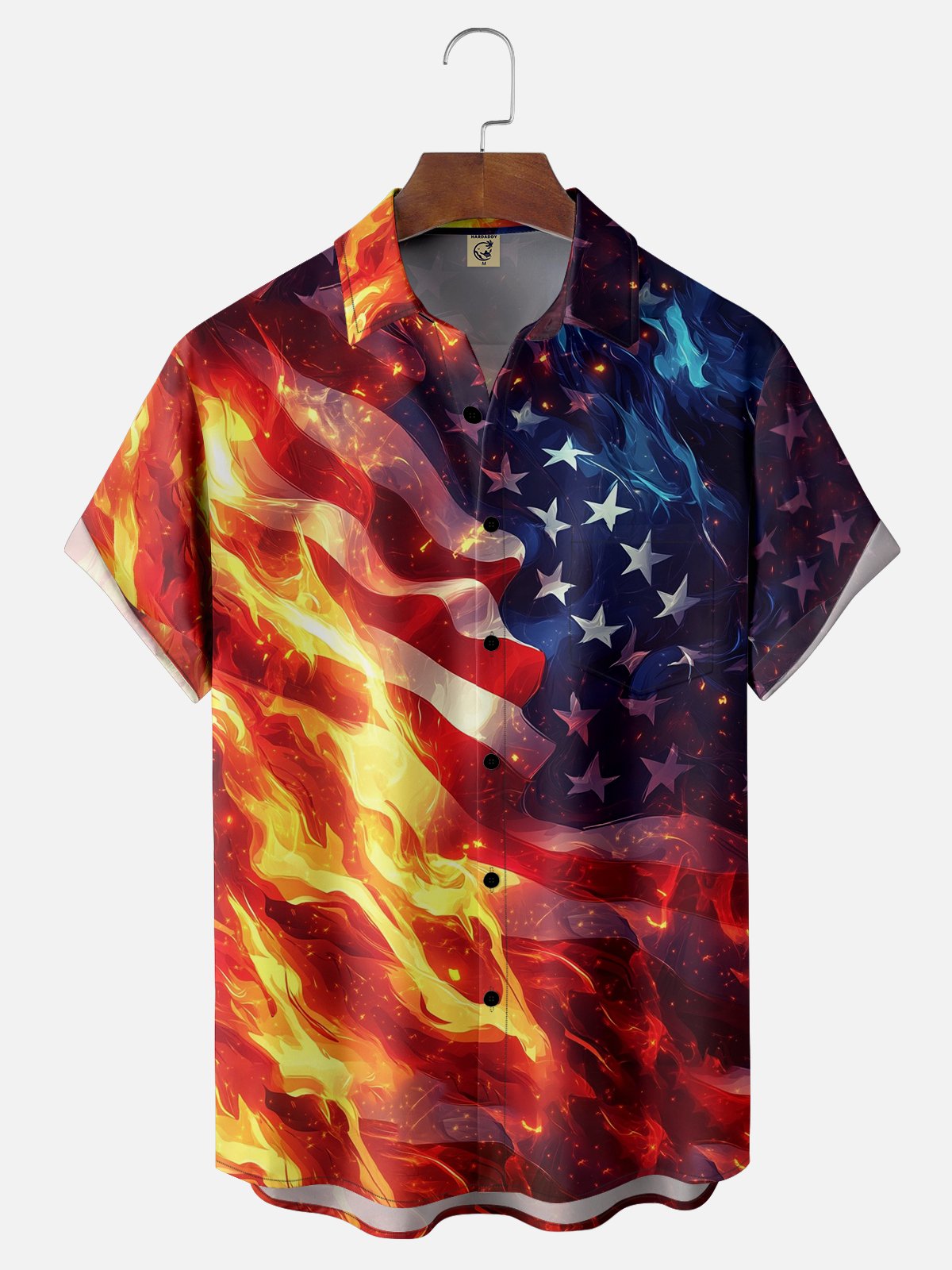 Moisture-wicking American Independence Day Memorial Day Chest Pocket Casual Shirt