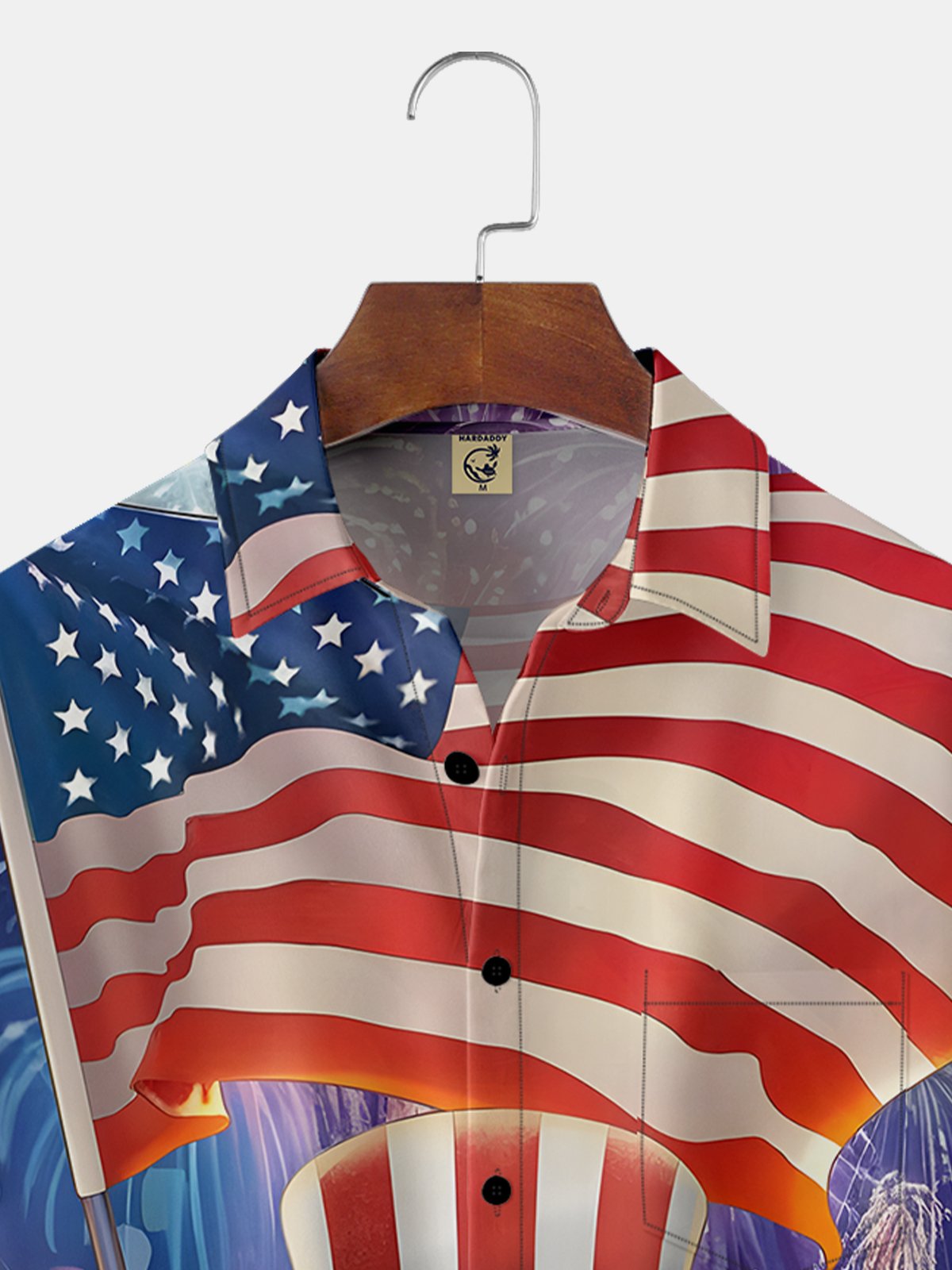 Moisture-wicking American Flag Gnome Chest Pocket Hawaiian Shirt
