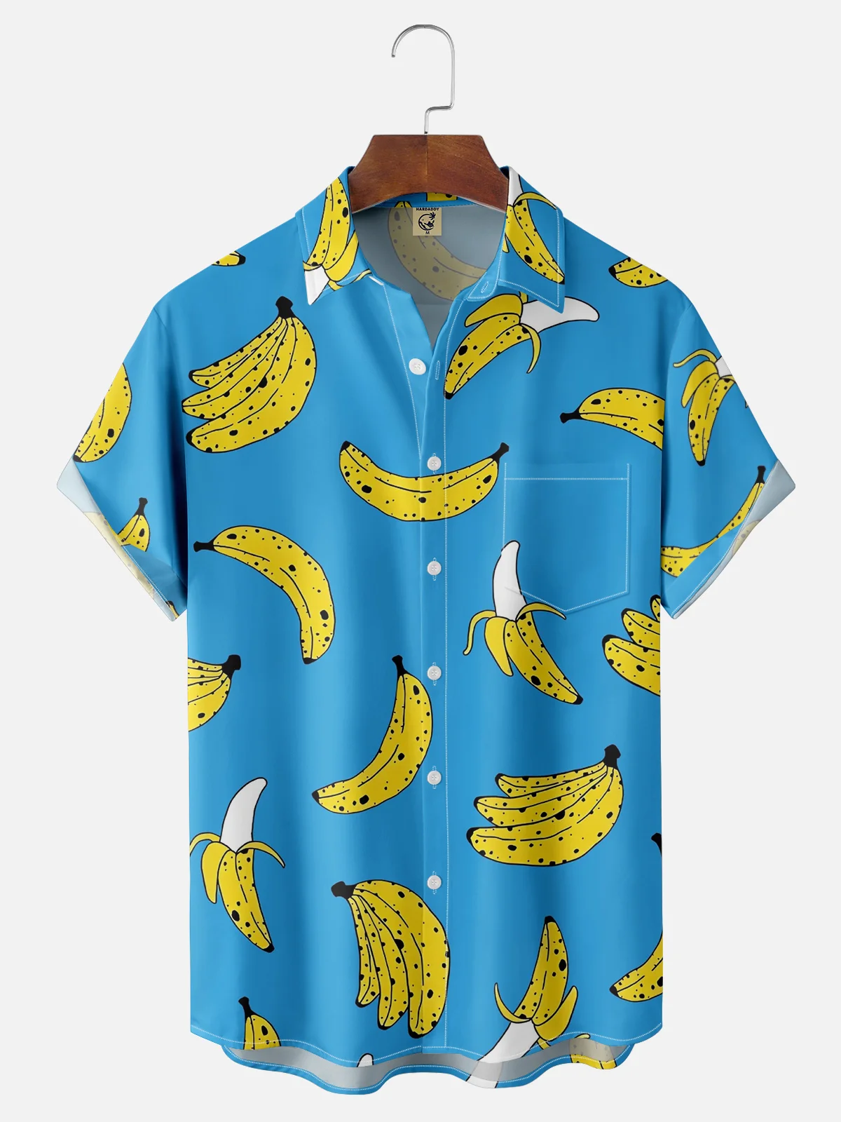 Moisture-wicking Fruit Banana Chest Pocket Hawaiian Shirt