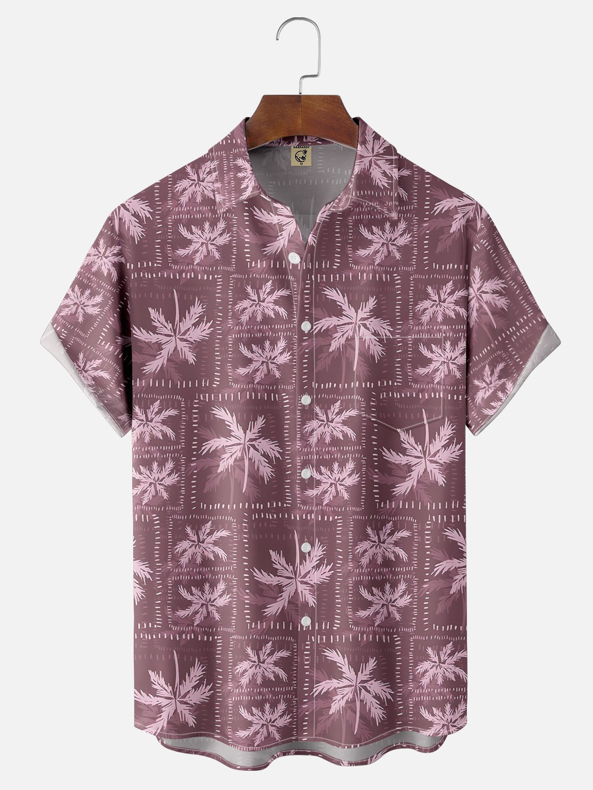 Moisture-wicking Funny Coconut Tree Chest Pocket Hawaiian Shirt
