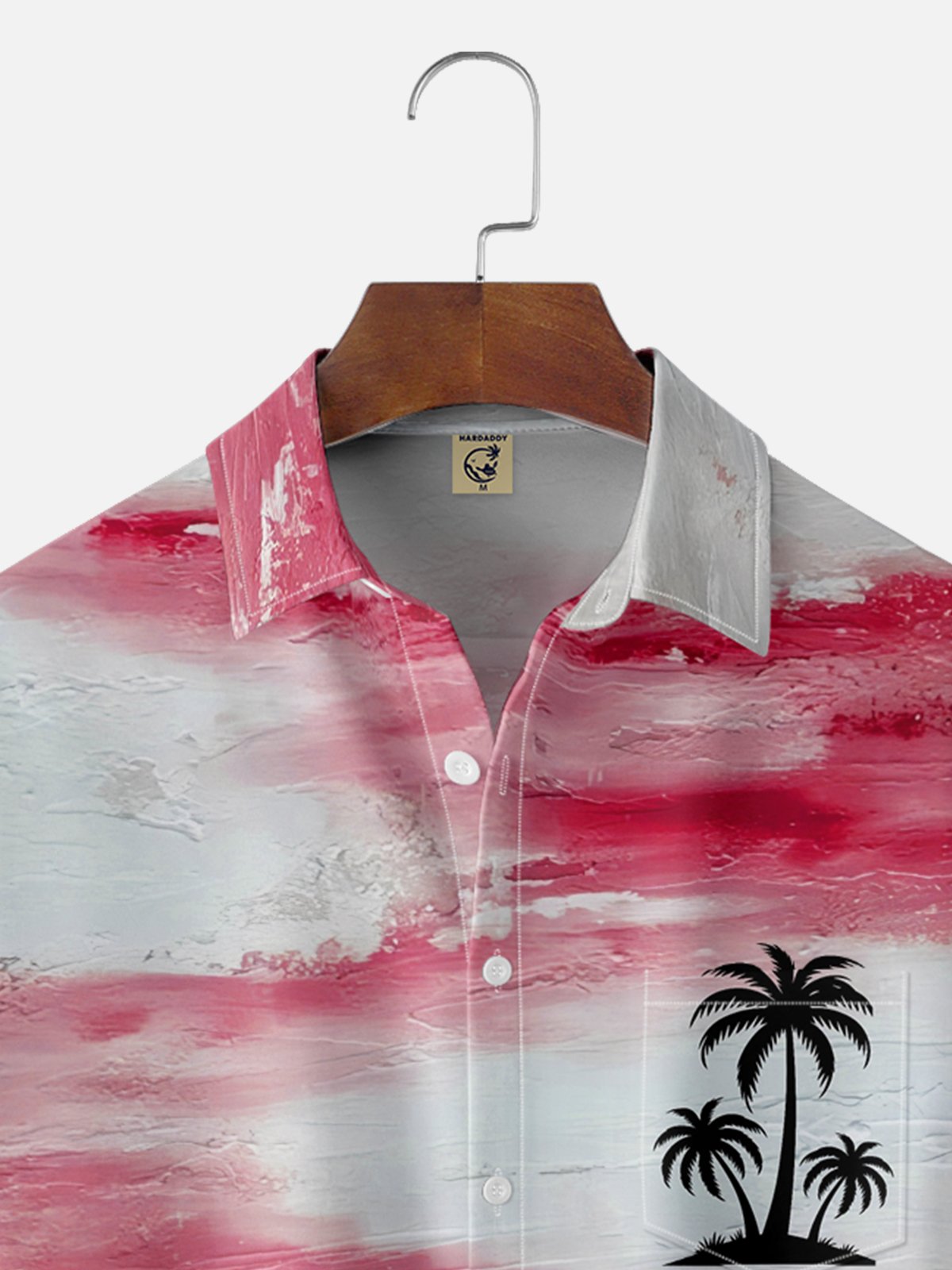 Moisture-wicking Coconut Tree Abstract Texture Chest Pocket Hawaiian Shirt