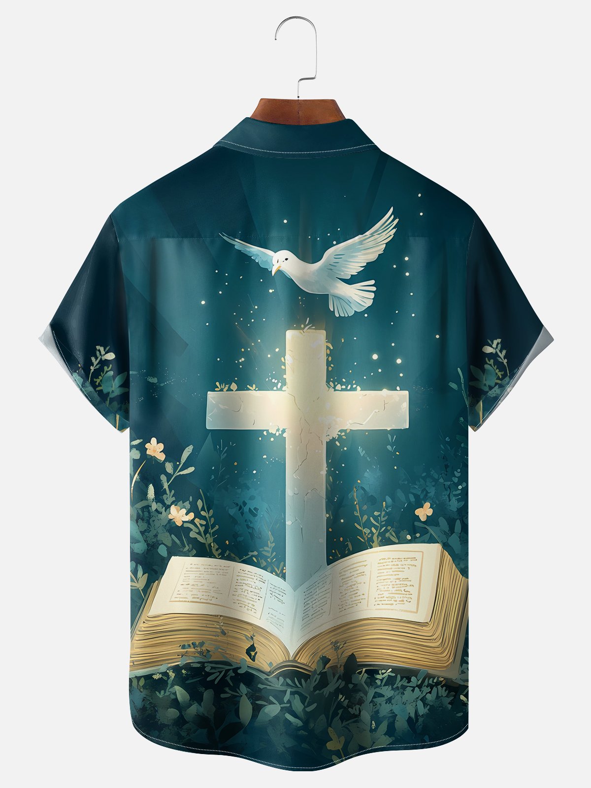 Moisture-wicking Easter Cross Chest Pocket Casual Shirt