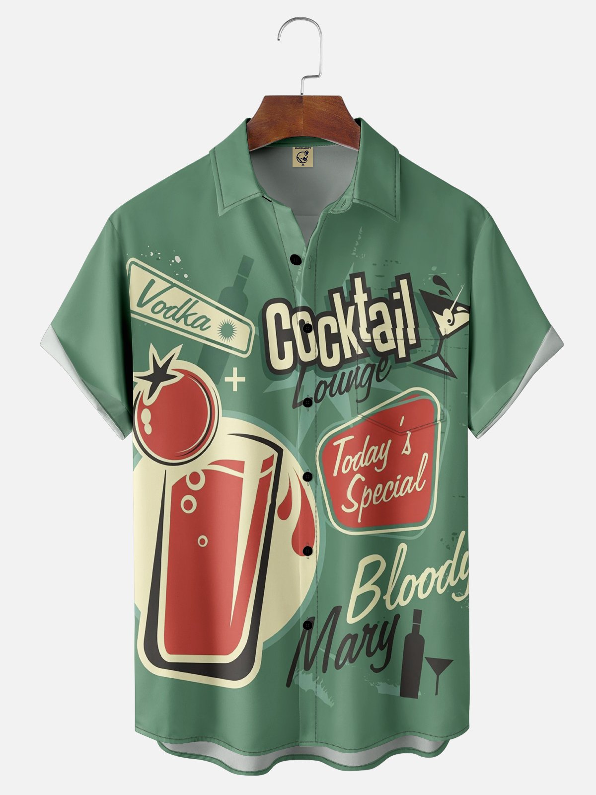 Cocktail Chest Pocket Short Sleeve Hawaiian Shirt