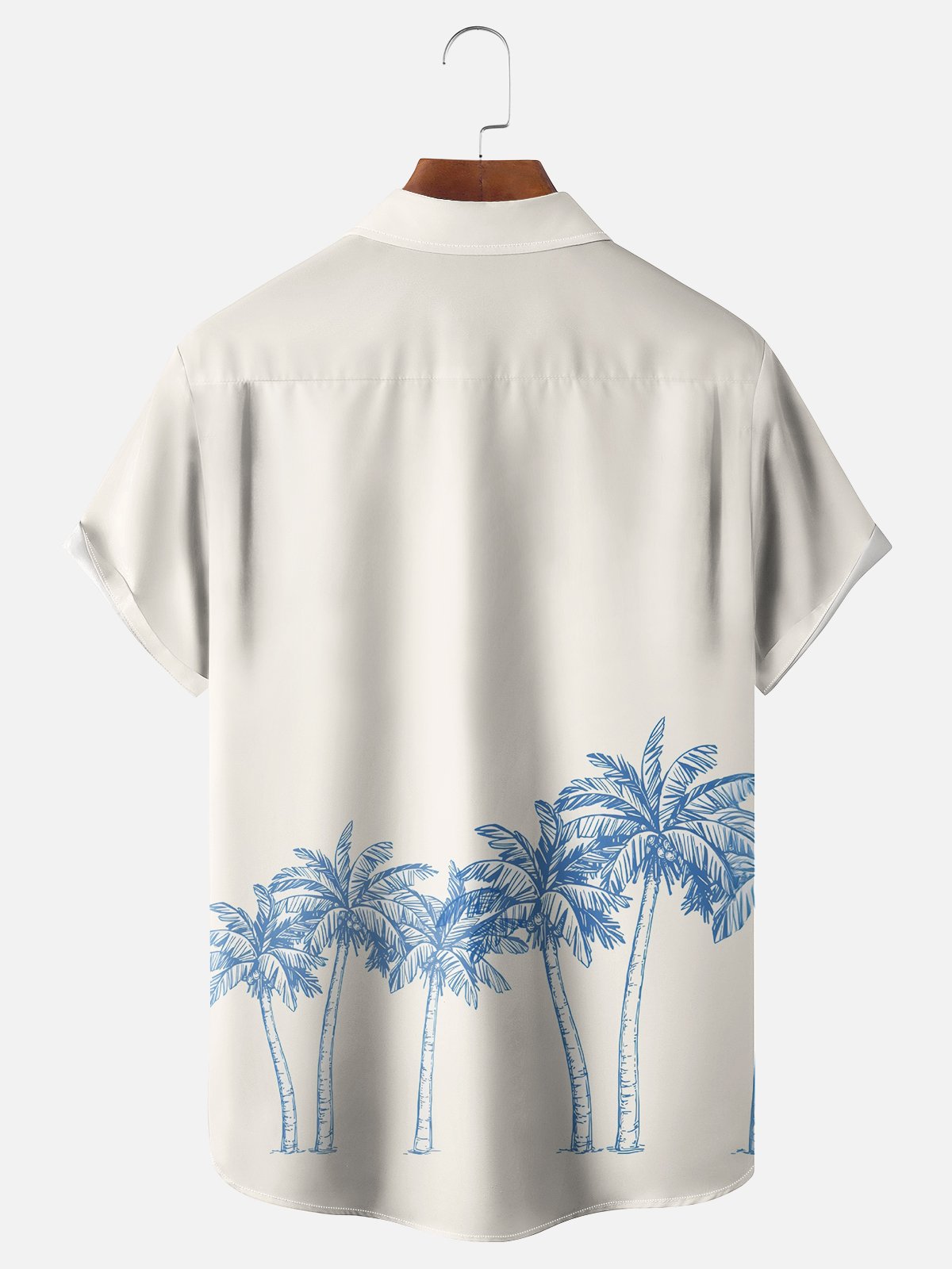 Moisture-wicking Palm Tree Chest Pocket Hawaiian Shirt
